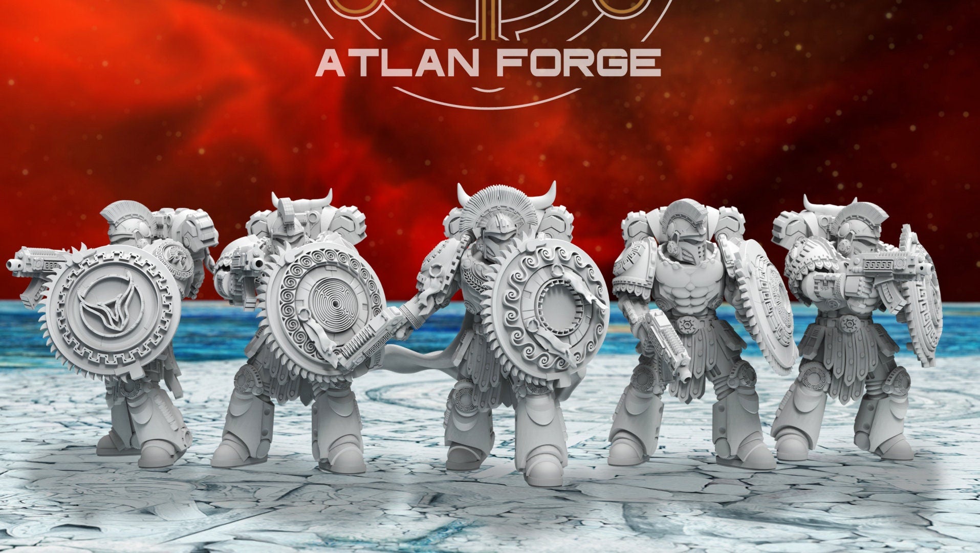 Promethean Phalanx 32mm sci-fi fantasy miniature for tabletop games grimdark RPGs dnd wargaming miniature dungeons and dragons painting gift