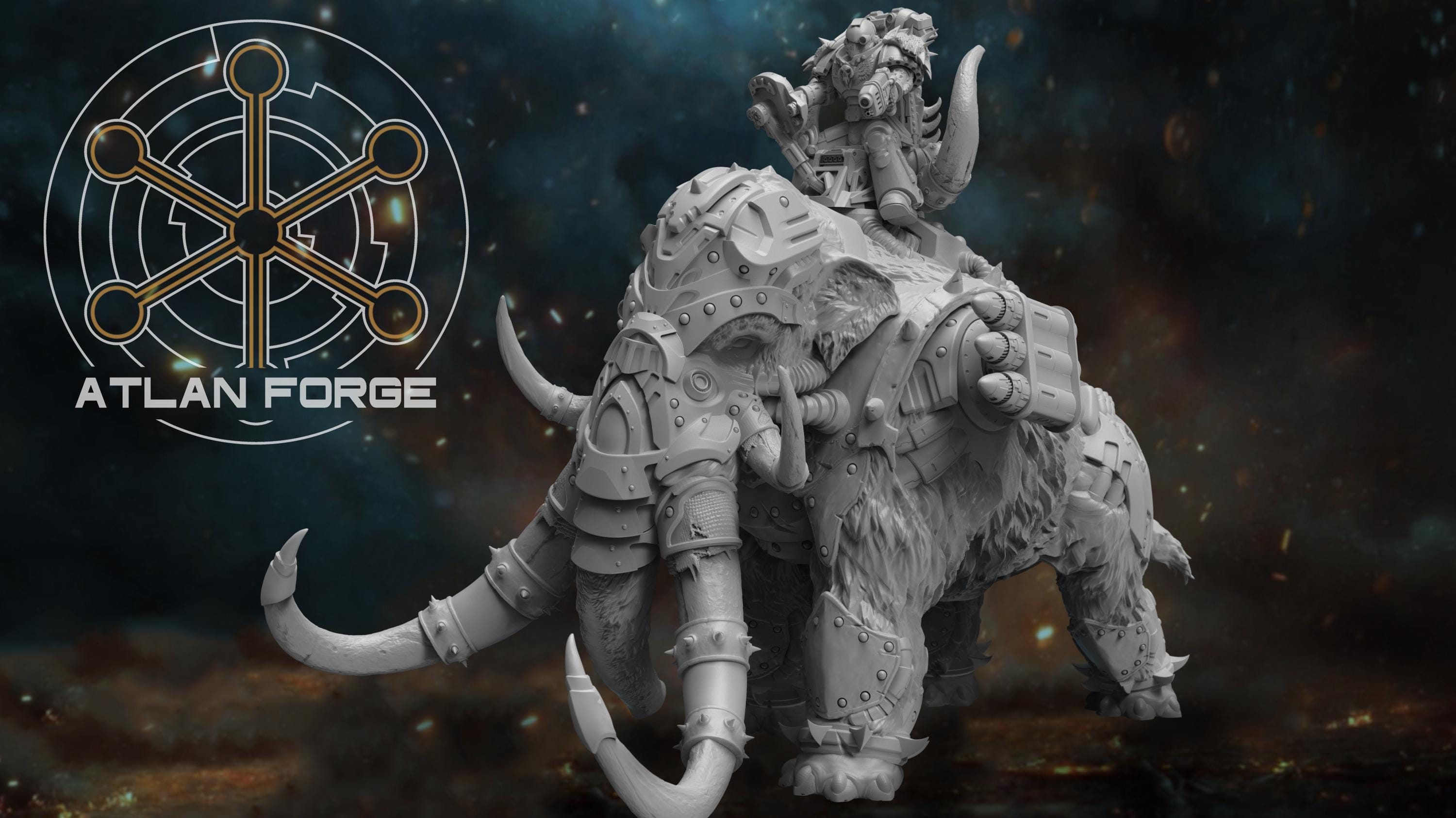 Cybernetic War Mammoth 32mm wargame fantasy miniature dnd wargaming miniature dungeons and dragons painting gift RPG tabletop minis