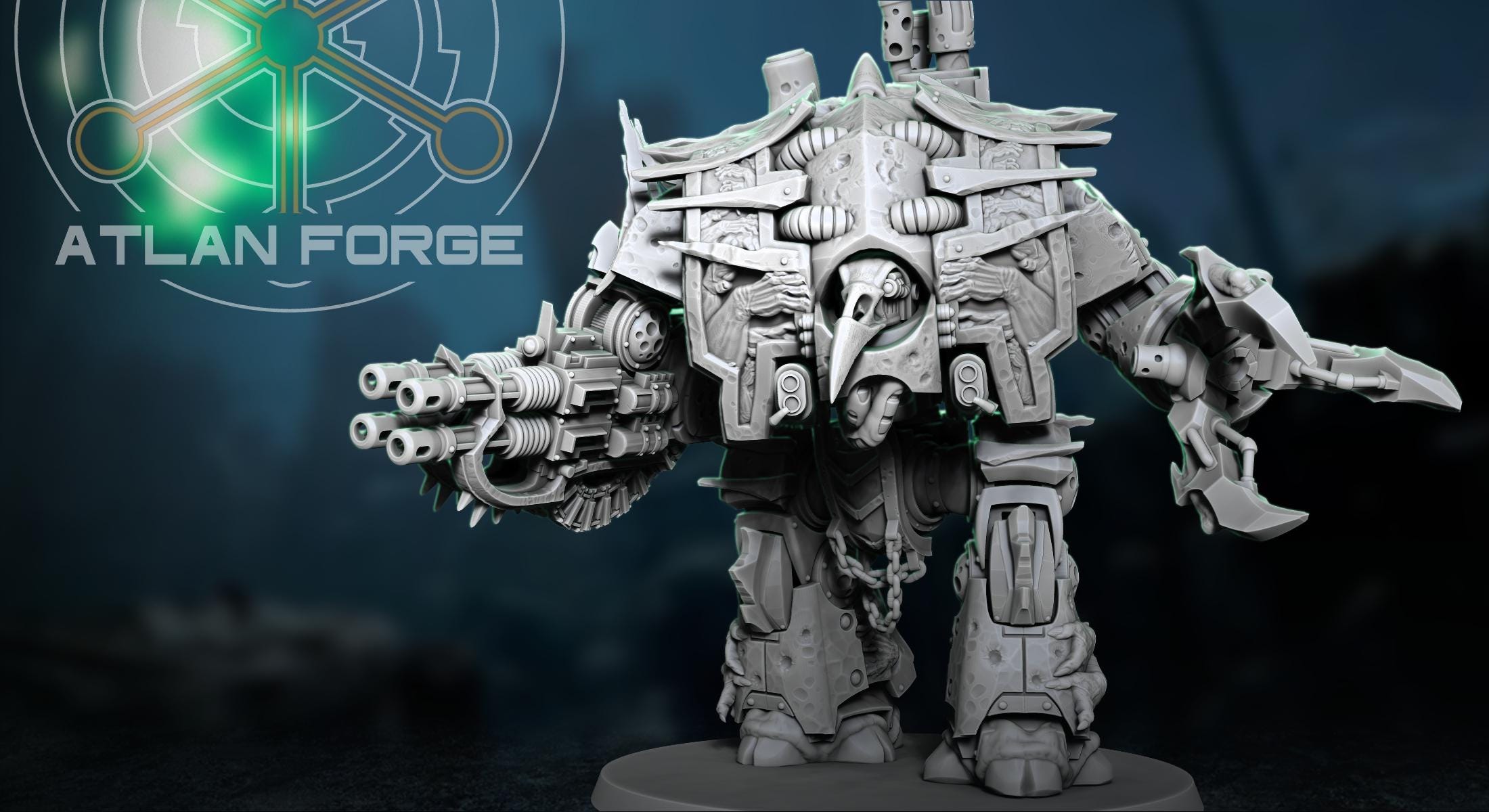 Manus Mortis Harvester Dreadnought 32mm wargame fantasy miniature wargaming miniature dungeons and dragons painting RPG tabletop minis