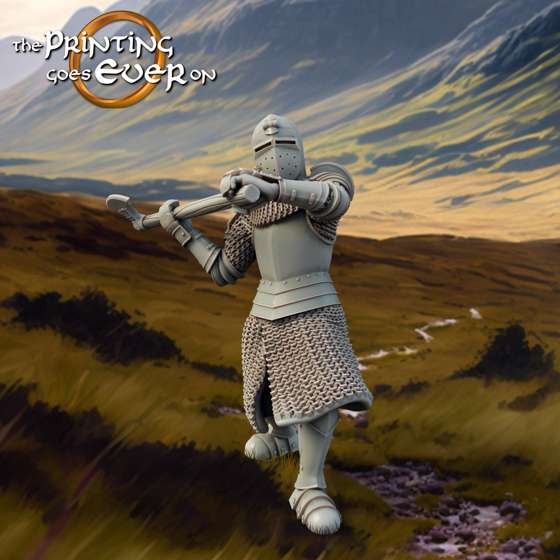 Highlands Axeman Banner army dnd fantasy tabletop wargames 28mm