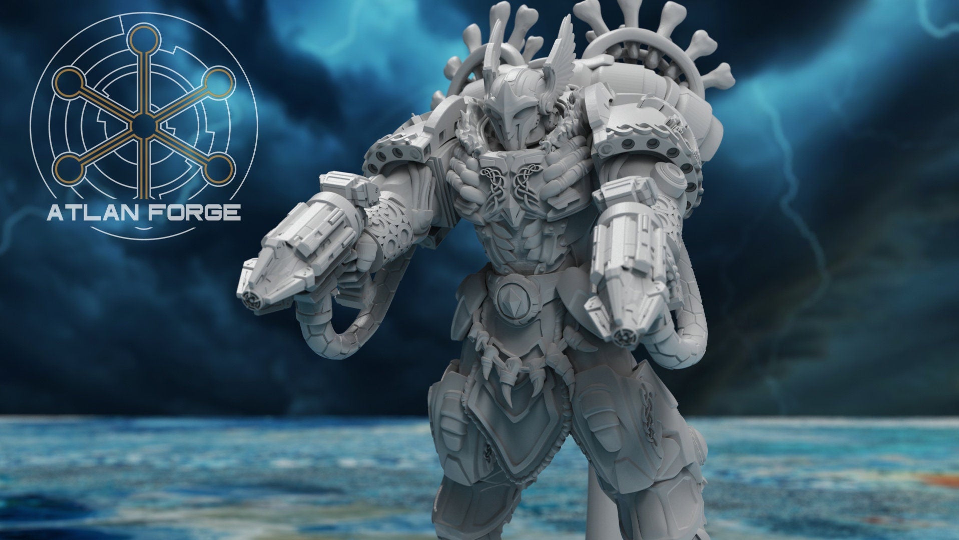 Asgardian Storm Aegis 32mm sci-fi fantasy miniature for tabletop games grimdark RPGs dnd wargaming miniature dungeons & dragons gift