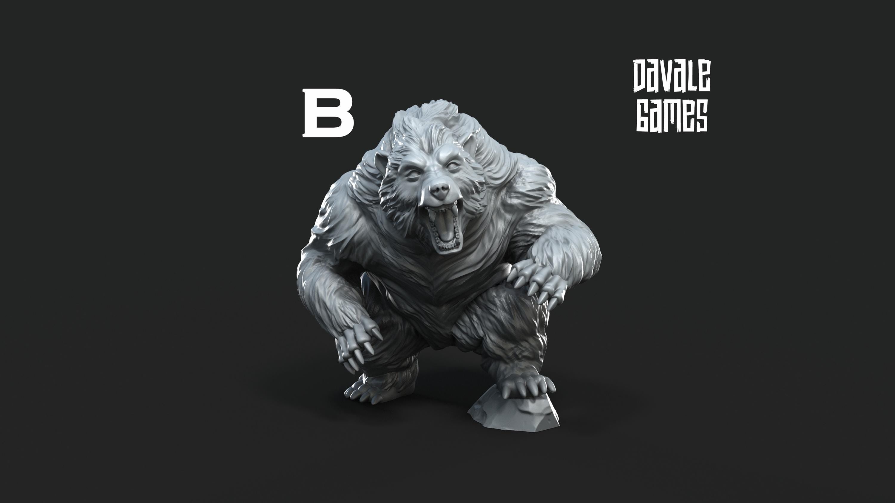 28mm Giant Bear Miniatures for DnD and Wargaming | Fantasy Figures for Painting & Fantasy Tabletop Gifts