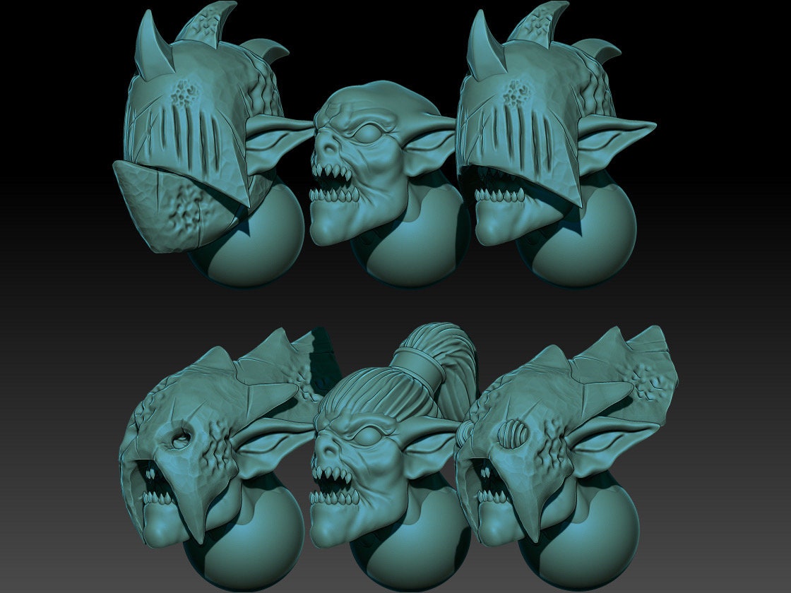 goblins heads accessories 28mm miniatures fantasy dungeons and dragons miniature wargaming miniatures tabletop dnd dwarf army miniatures