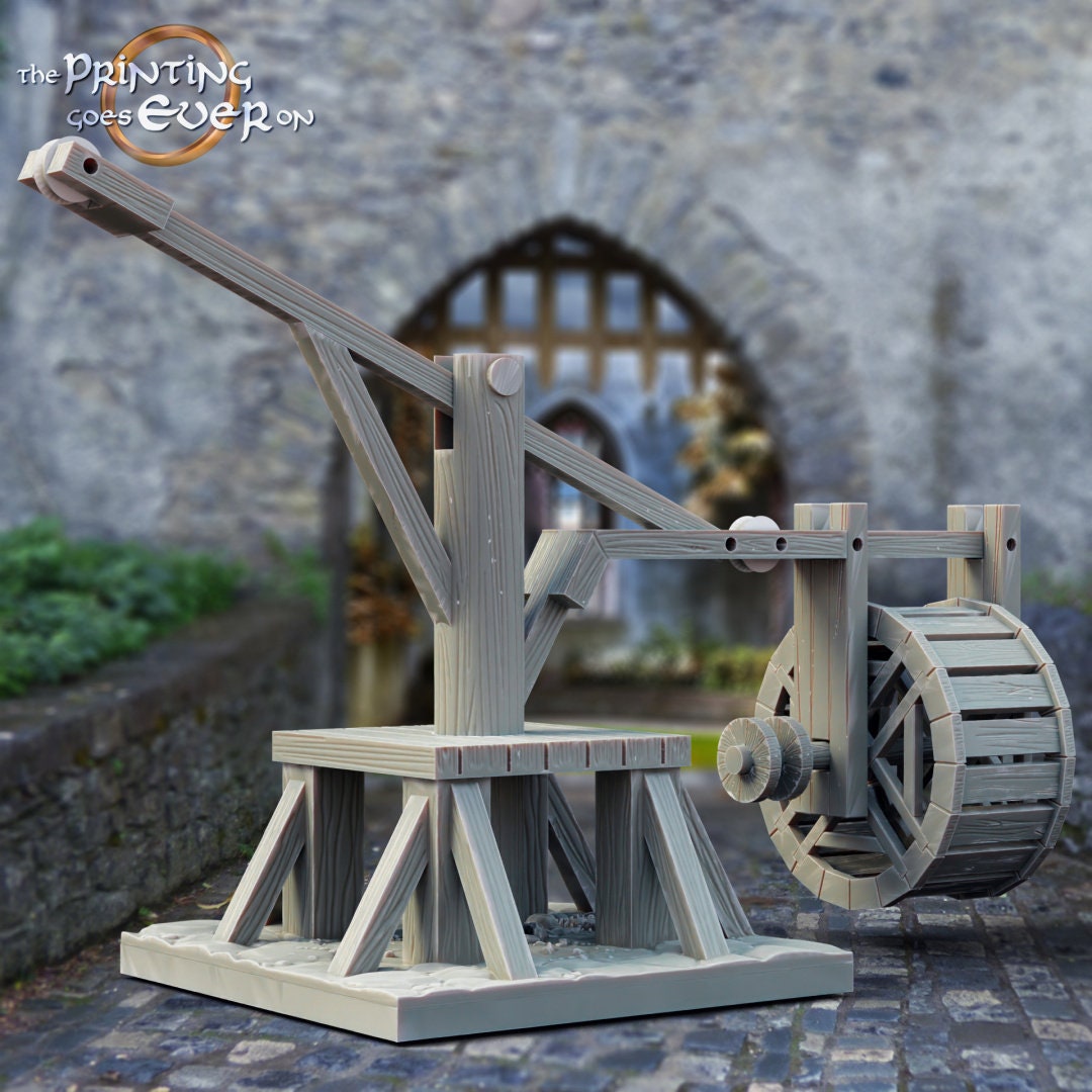 Medieval Building Crew and Crane 28mm dnd dungeon and dragons fantasy wargaming scatter terrain Pathfinder tabletop games