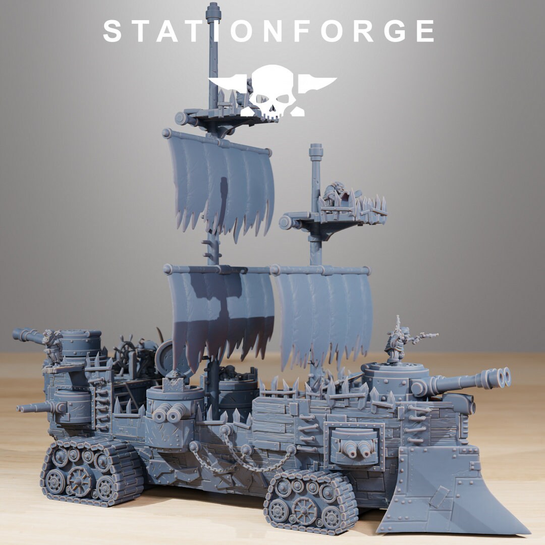 Orkaz Gobs Pearl Battle Ship 32mm sci-fi fantasy miniature for tabletop games grimdark RPGs dnd wargaming miniature dungeons and dragons