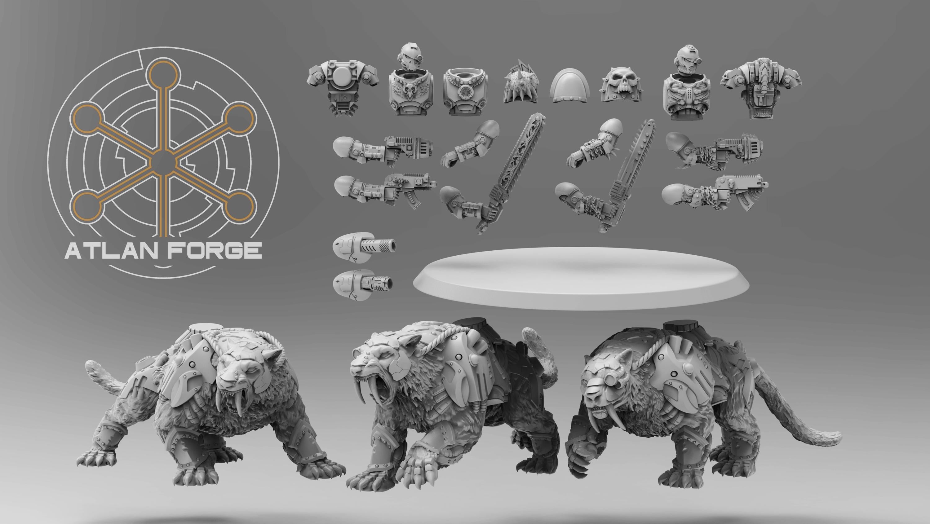 Sabre tooth Riders 32mm sci-fi fantasy miniature for tabletop games grimdark RPGs dnd wargaming miniature dungeons and dragons gift