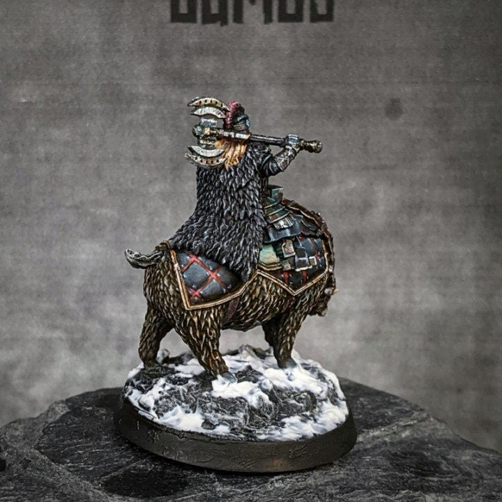 Silver Goat Lord Iron 28mm Resin Miniatures – Dwarf Commander for DnD and Fantasy Wargaming