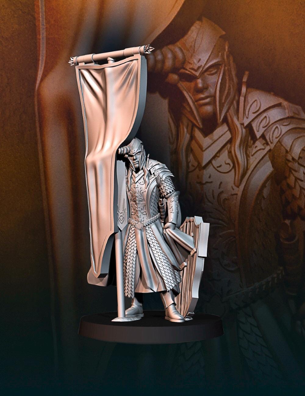 Wood Elf banner 28mm miniatures dnd fantasy miniatures dungeons and dragons miniatures for painting wargaming miniatures tabletop wargames