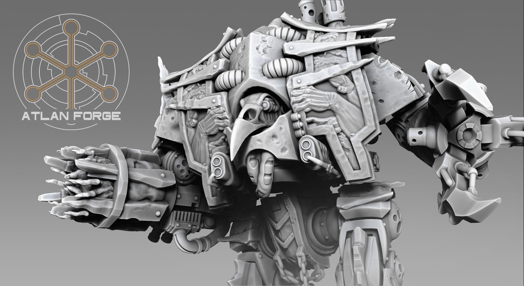 Manus Mortis Harvester Dreadnought 32mm wargame fantasy miniature wargaming miniature dungeons and dragons painting RPG tabletop minis