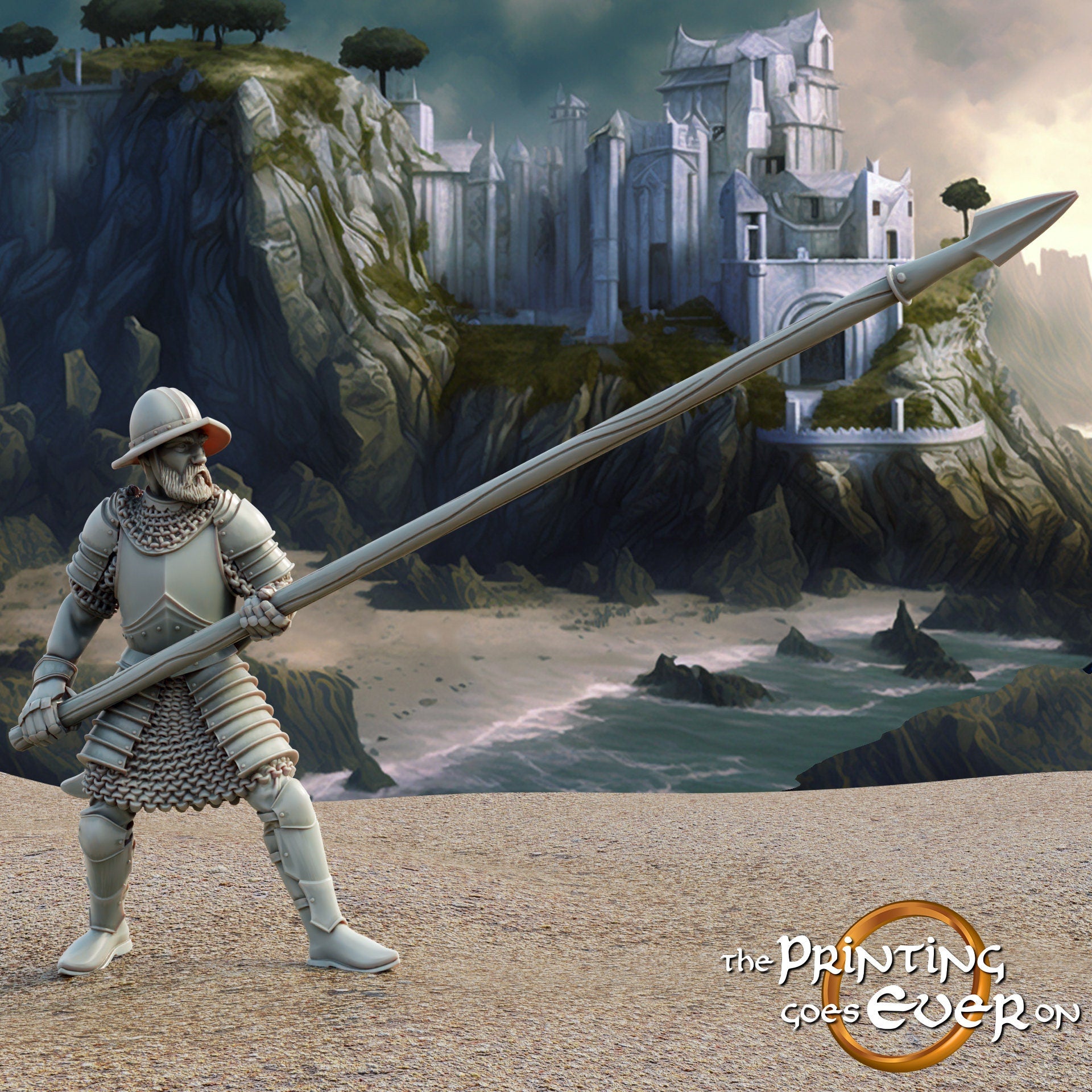 White City Swan Man at arms pikeman dnd fantasy tabletop wargames 28mm