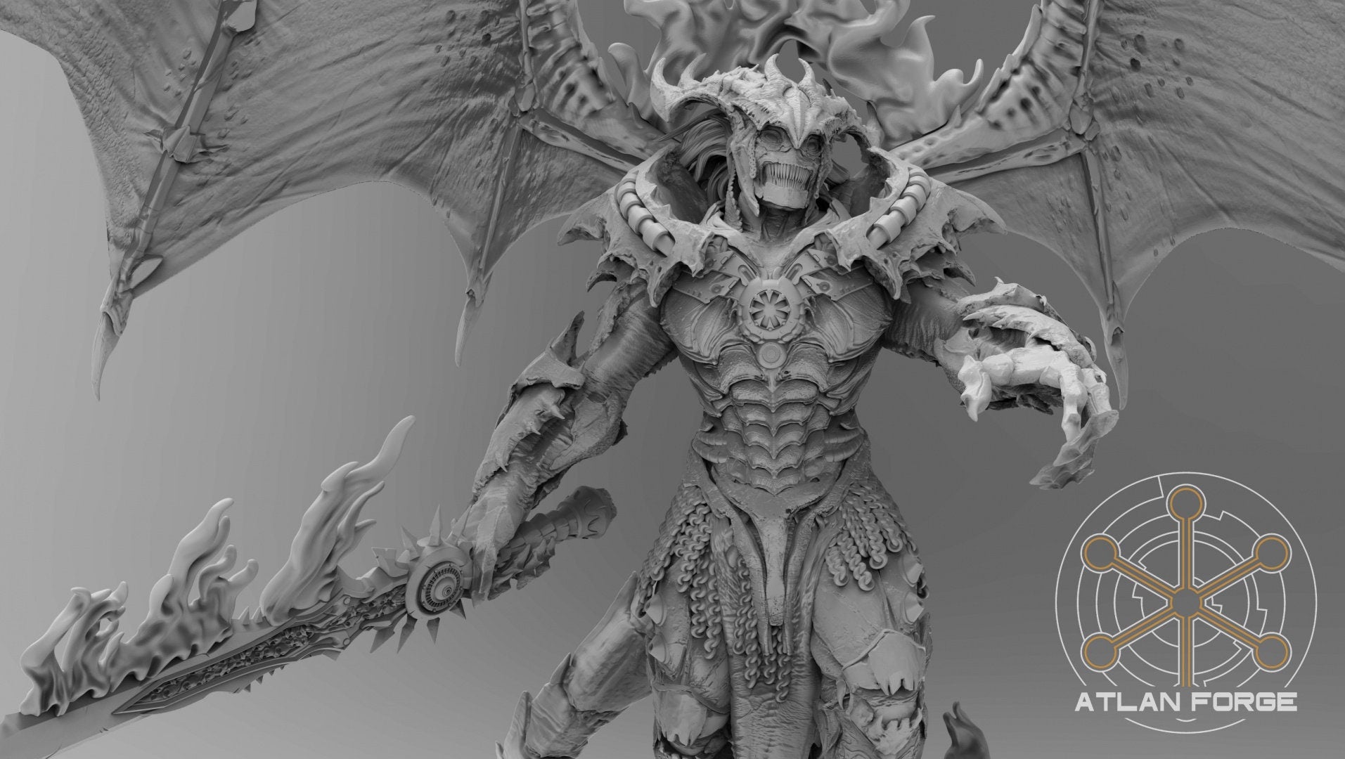 Daemon hades Archdemon of Hades 32mm sci-fi fantasy miniature for tabletop games grimdark RPGs wargaming miniature dungeons and dragons