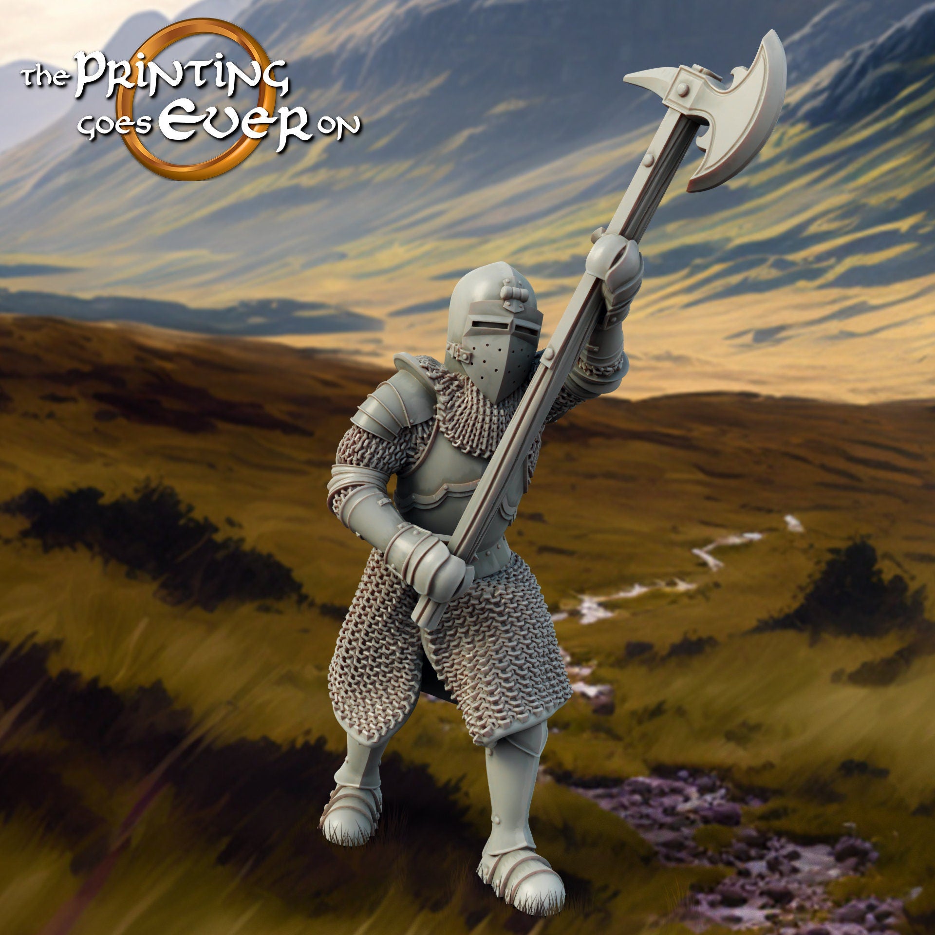 Highlands Axeman Banner army dnd fantasy tabletop wargames 28mm