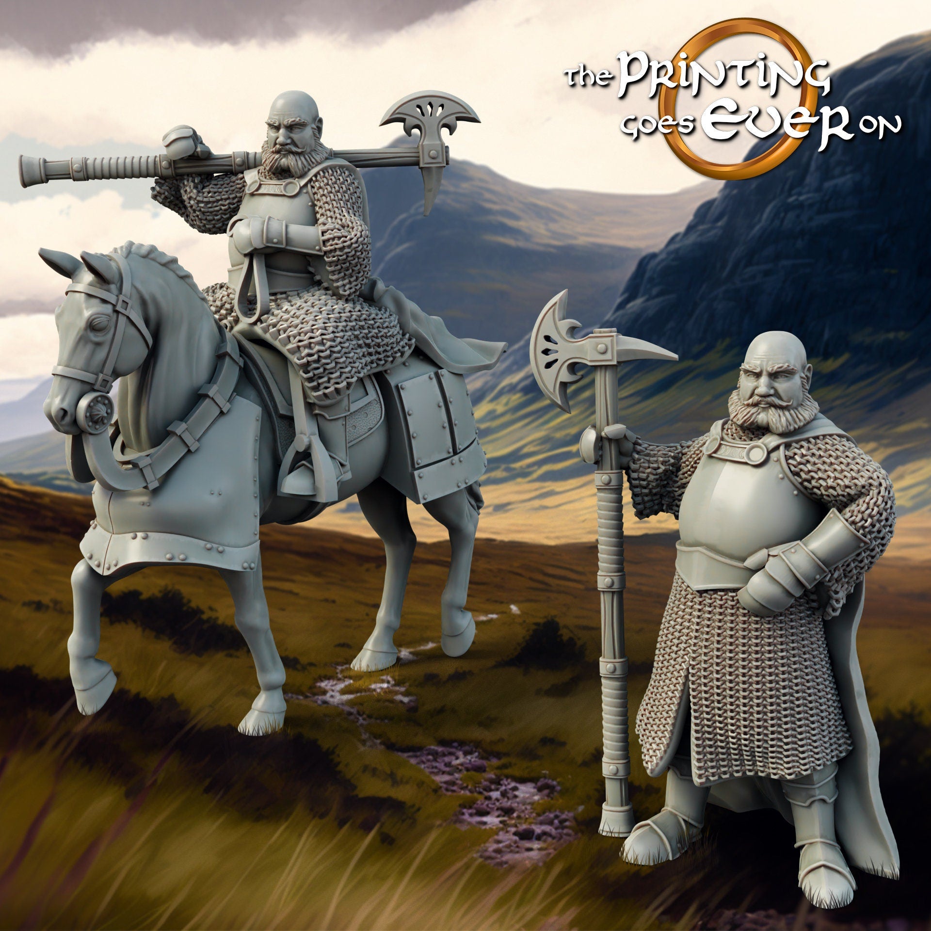 Highlands Axeman Leader army dnd fantasy tabletop wargames 28mm miniature