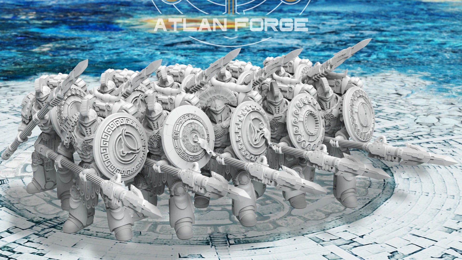 Promethean Phalanx 32mm sci-fi fantasy miniature for tabletop games grimdark RPGs dnd wargaming miniature dungeons and dragons painting gift