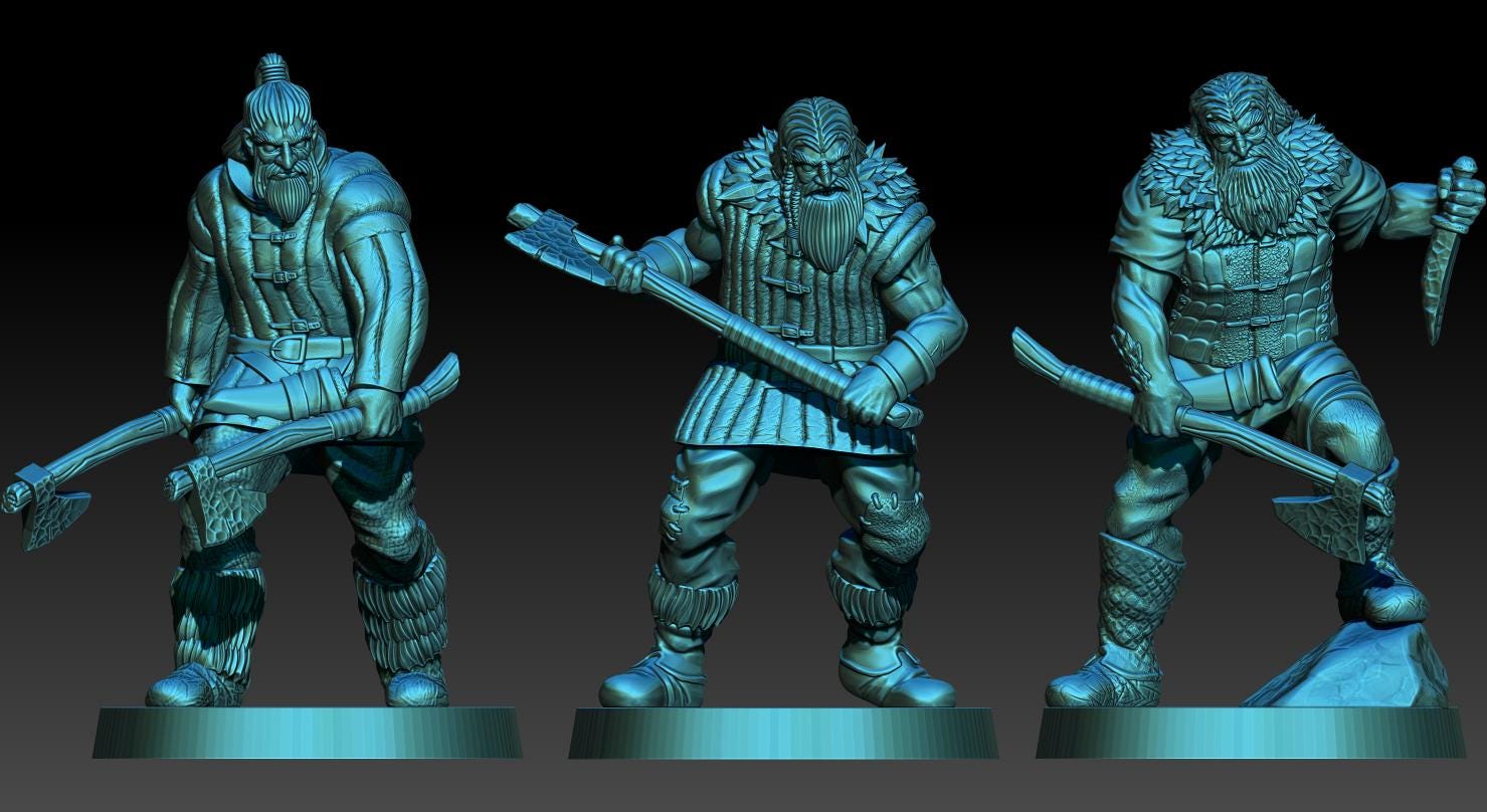 Bearmen Scouts 28mm miniatures dnd mini wargaming miniatures dungeon and dragons miniatures for painting fantasy miniatures gift