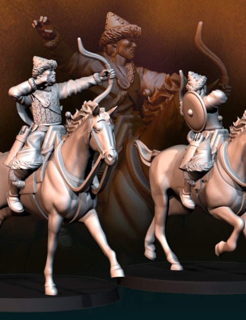 The Huns mounted archers historic warriors 28mm miniatures dnd fantasy miniatures dungeons & dragons miniature tabletop historical wargaming