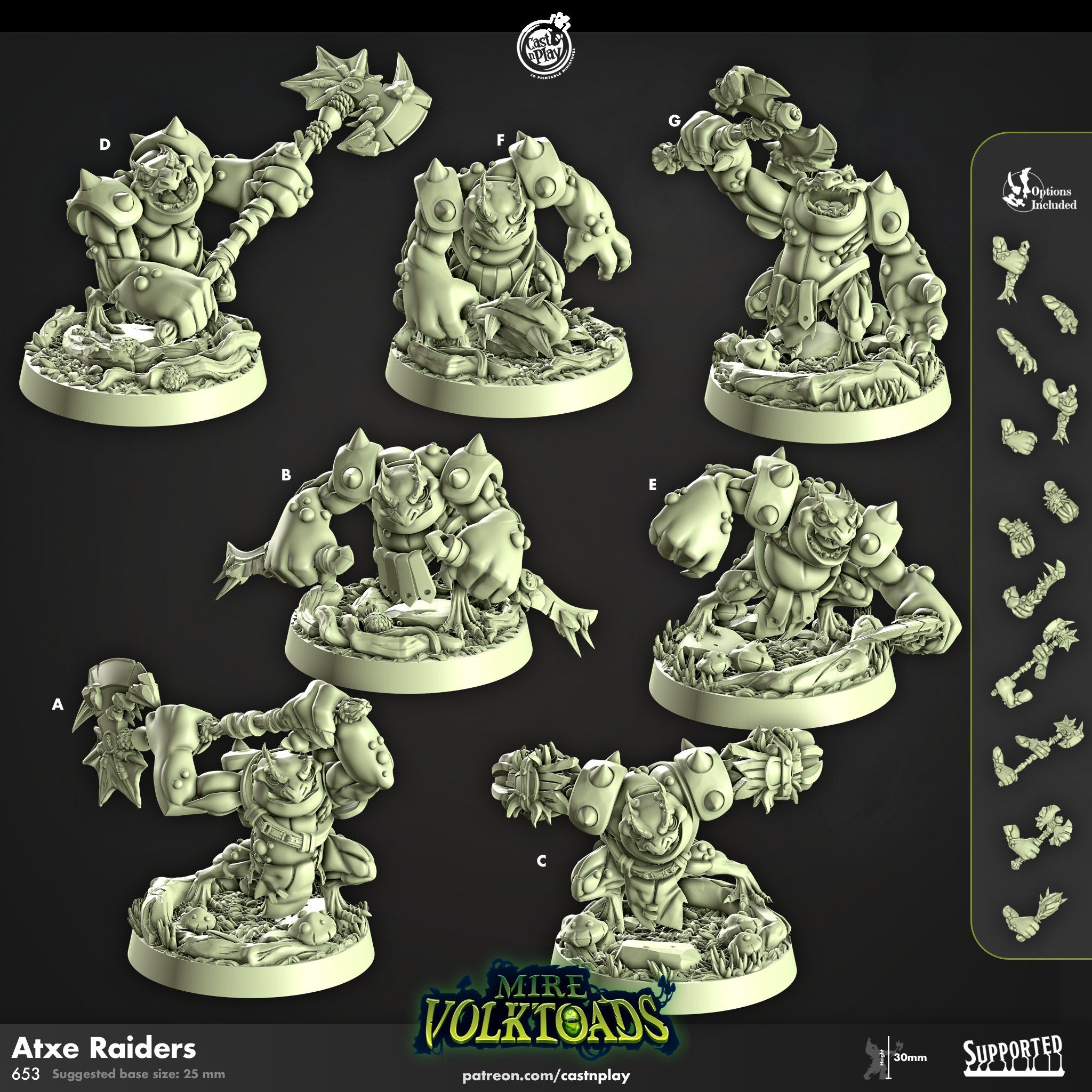 Mire Volktoads Toad warrior Army Bundle dnd fantasy tabletop wargames 32mm