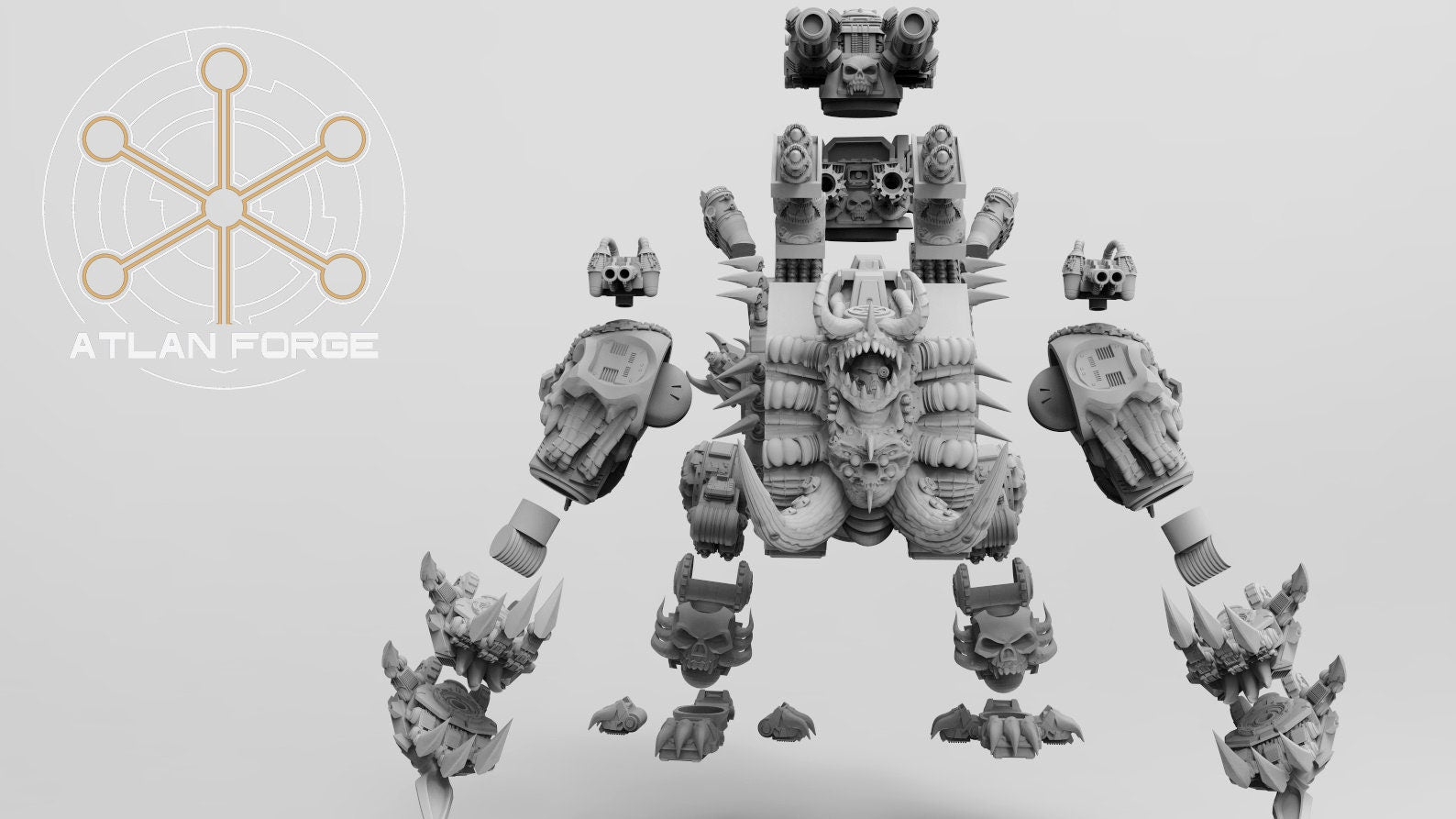 Hades Demon dreadnought 32mm sci-fi fantasy miniature for tabletop games grimdark RPGs dnd wargaming miniature dungeons and dragons gift