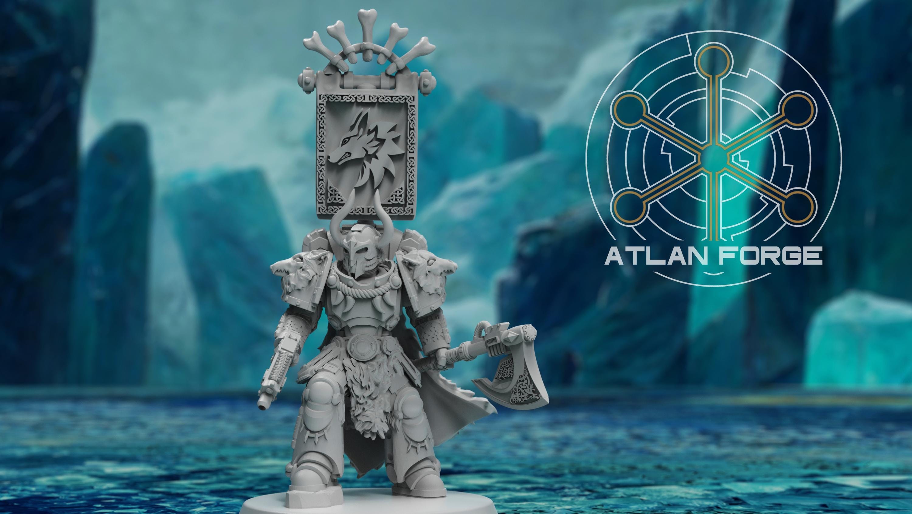 Asgardian War Banners 32mm wargame fantasy miniature dnd wargaming miniature dungeons and dragons painting gift RPG tabletop minis