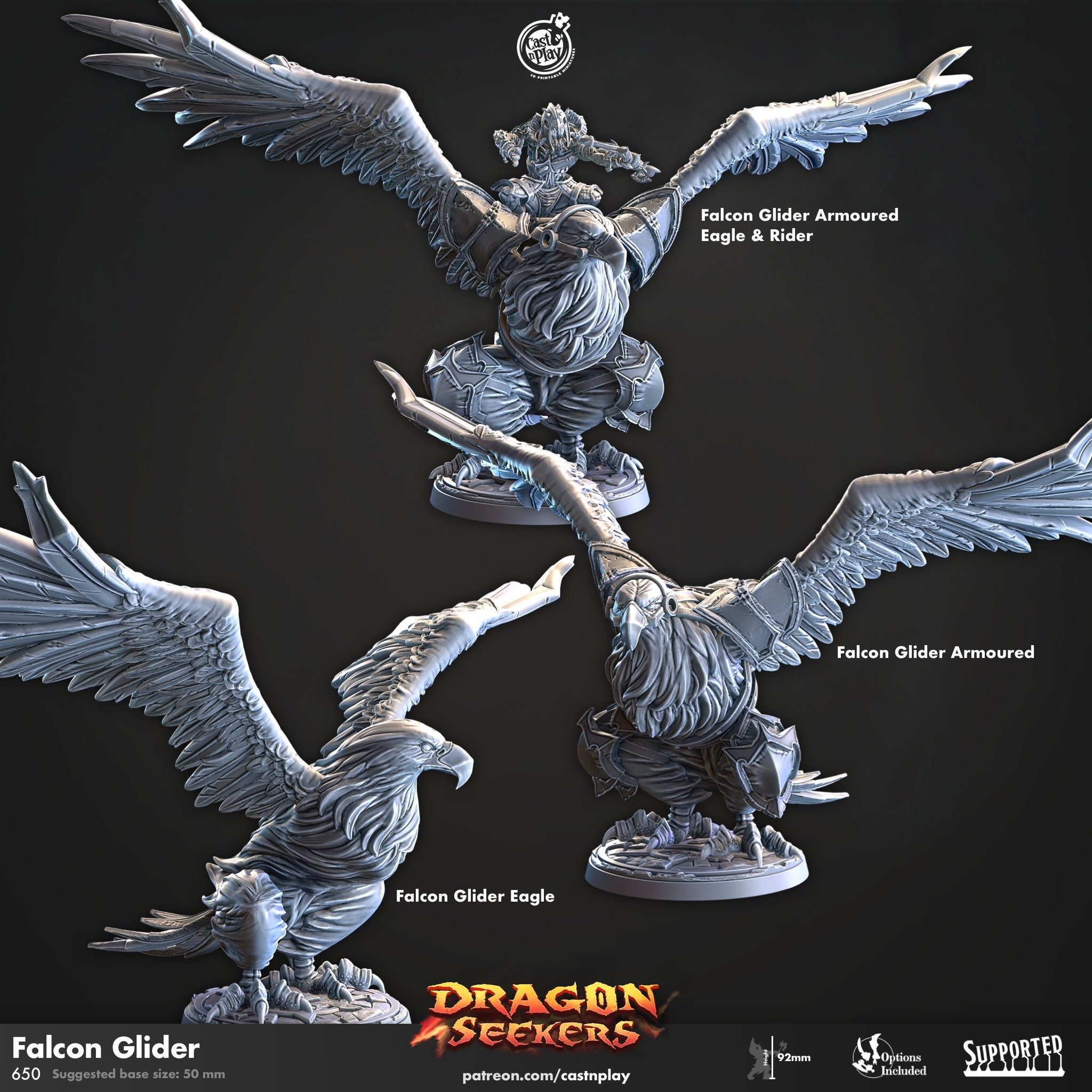 Dragon Seekers Falcon Glider Eagle Miniature dnd fantasy tabletop games army 32mm