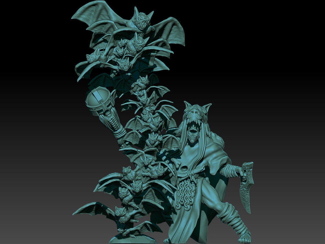 Deepmines Goblin bat Shaman 28mm miniatures fantasy dungeons and dragons miniature wargaming miniatures tabletop dnd miniatures