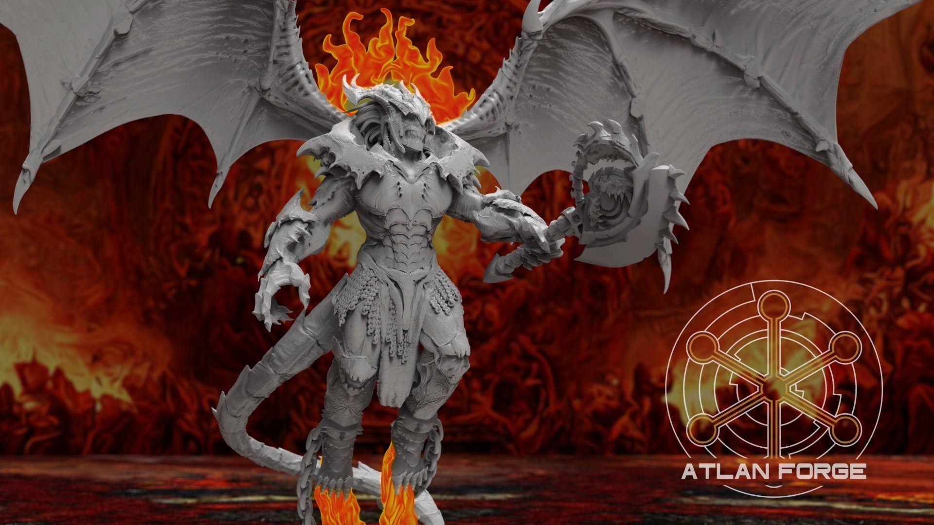 Daemon hades Archdemon of Hades 32mm sci-fi fantasy miniature for tabletop games grimdark RPGs wargaming miniature dungeons and dragons