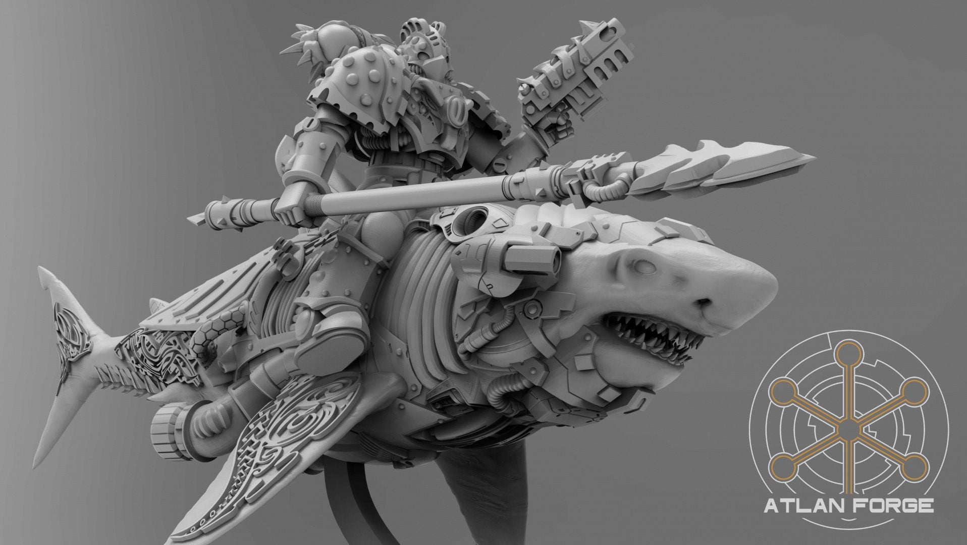Wai Toa Shark Riders 32mm sci-fi fantasy miniature for tabletop games grimdark RPGs dnd wargaming miniature dungeons and dragons painting
