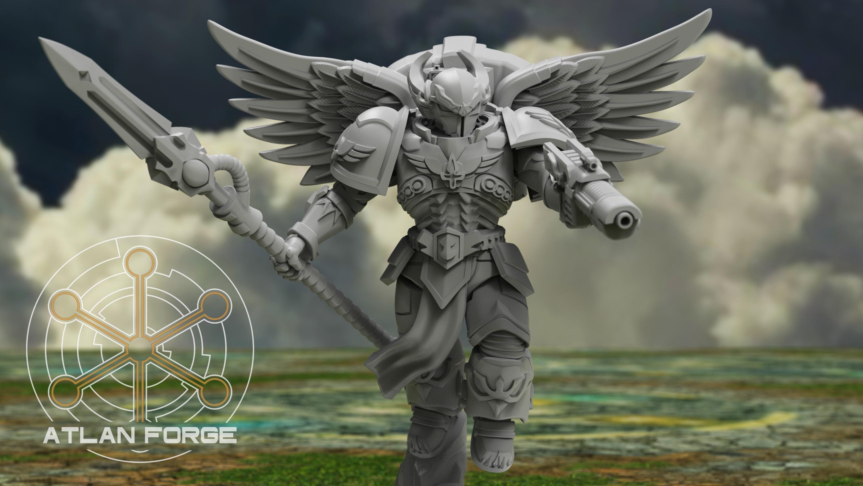 Angelic Knights Ophanim 32mm sci-fi fantasy miniature for tabletop games grimdark RPGs dnd wargaming miniature dungeons and dragons
