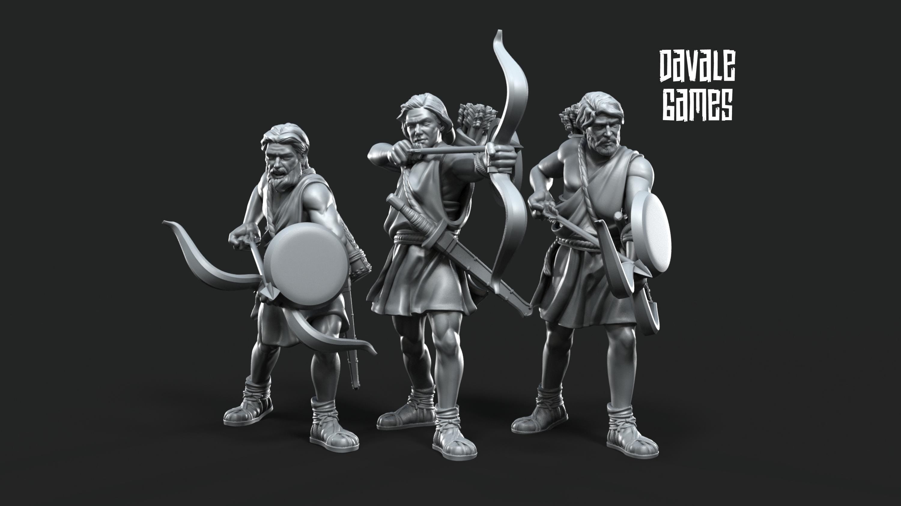 Toxotes archers ZEUS 28mm miniatures dnd minis fantasy dungeons and dragons miniatures painting wargaming miniatures tabletop