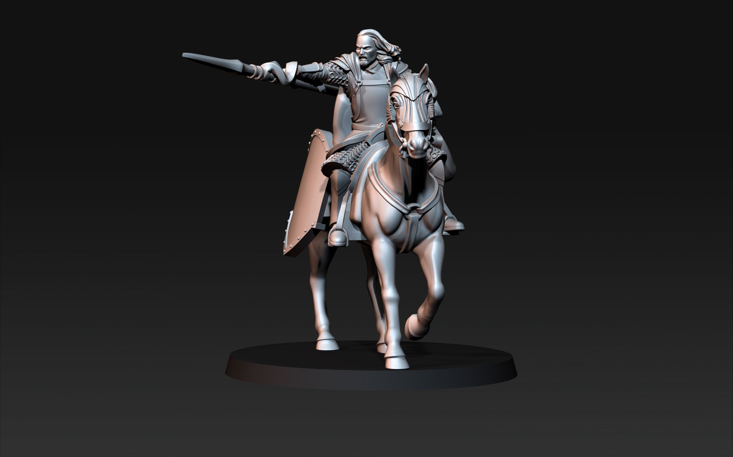 High Humans Captain foot and mounted with sword and shield dnd fantasy tabletop wargames army miniatures