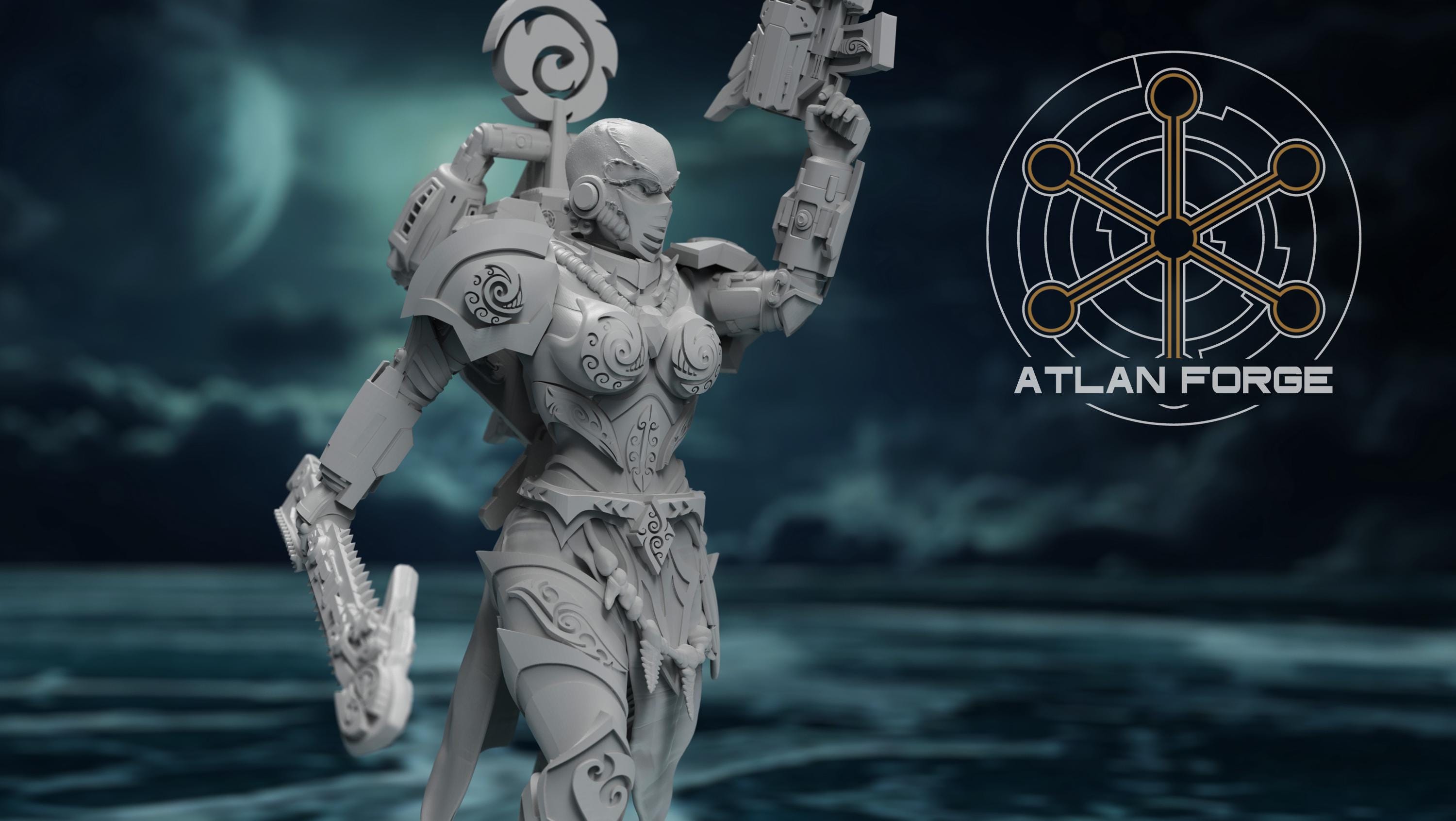 Wai Toa Ngaru Toa Wahine 32mm Resin Miniatures – Sci Fi Fantasy Squad for Wargaming and DnD