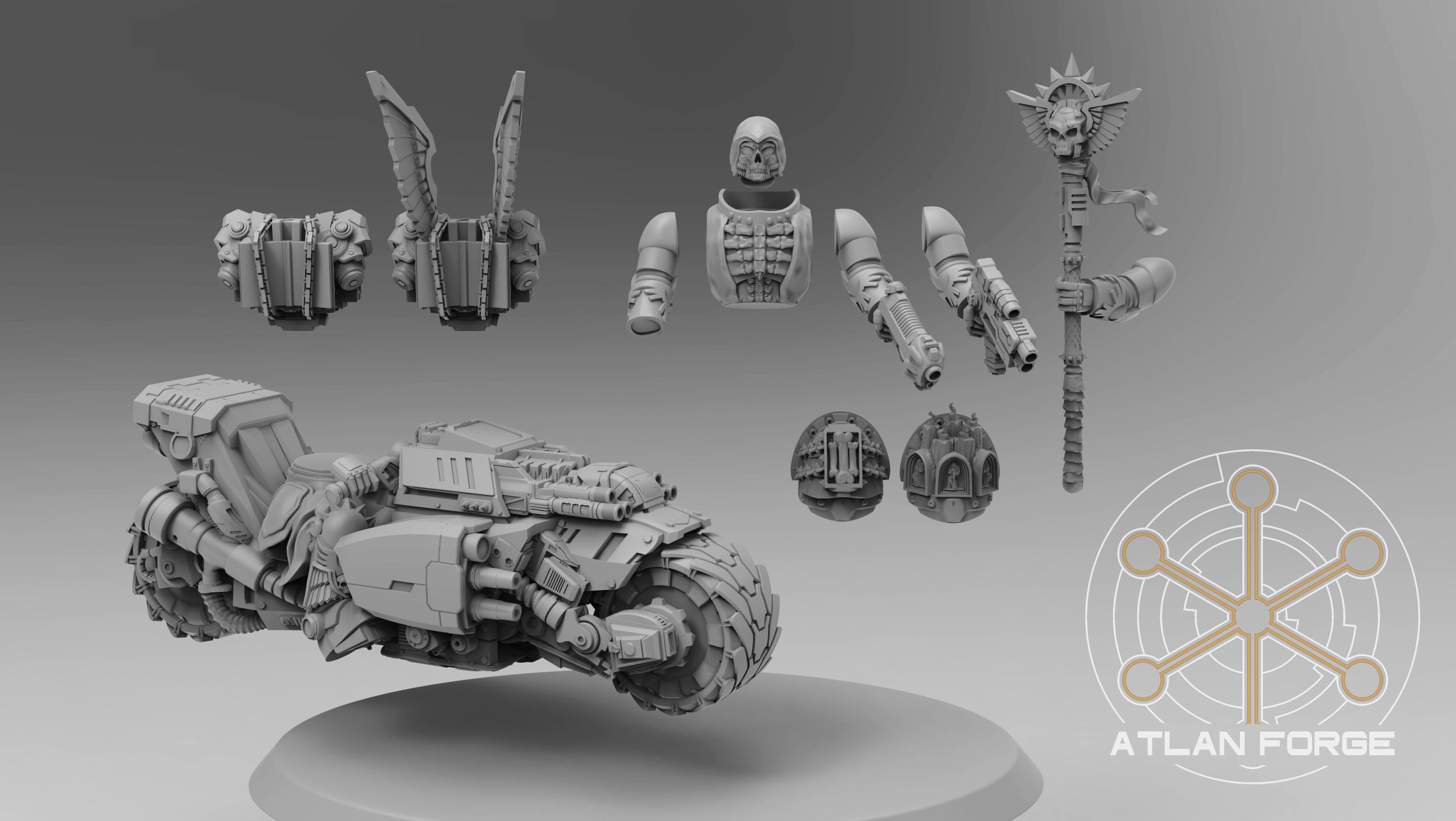 Battle Priest on Bike 32mm wargame fantasy miniature dnd wargaming miniature dungeons and dragons painting gift RPG tabletop minis