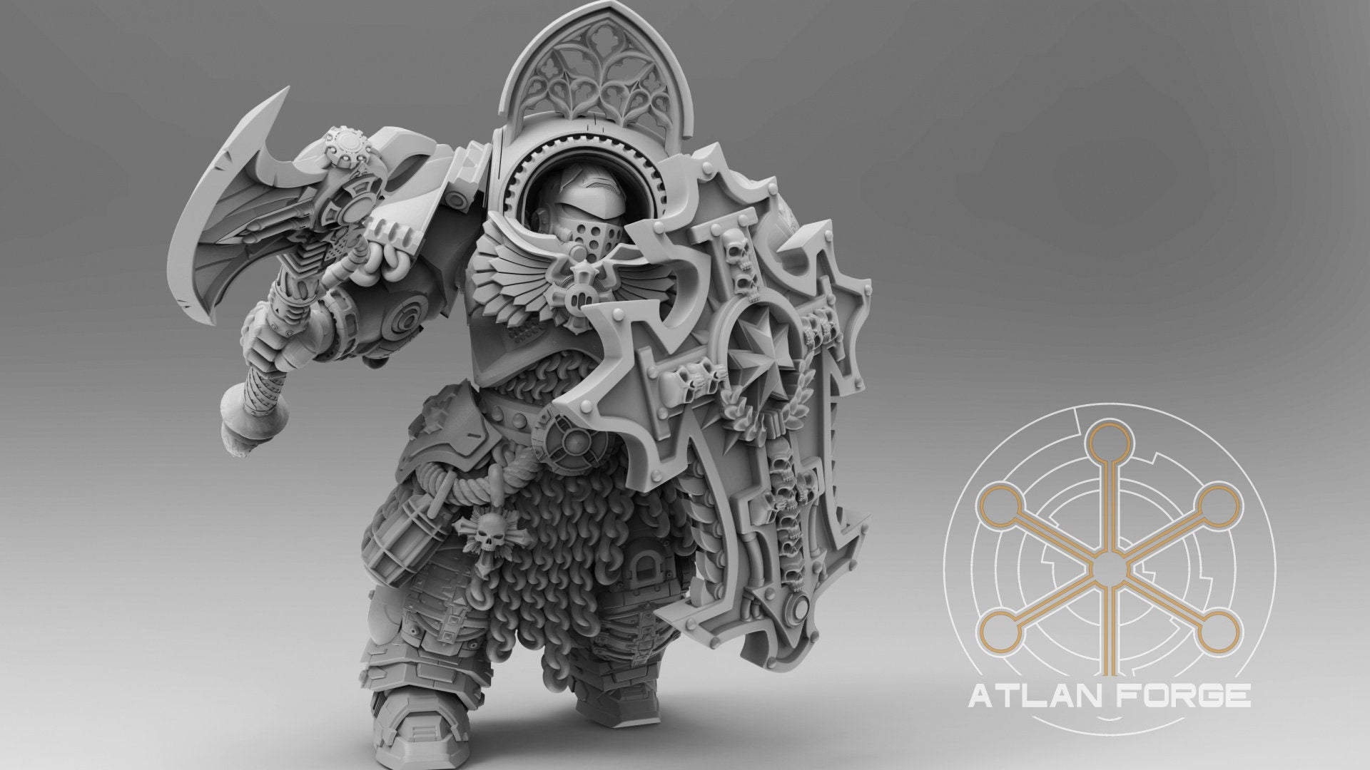Templar Assault Crusaders 32mm sci-fi fantasy miniature for tabletop games grimdark RPGs dnd wargaming miniature dungeons and dragons