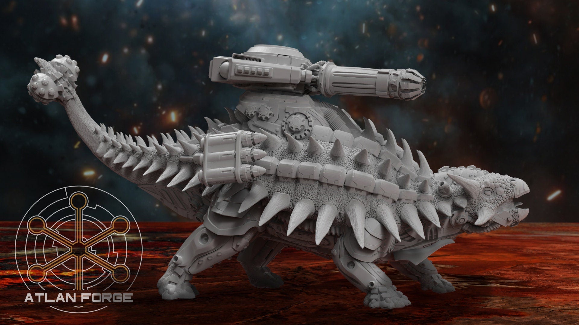 Cybernetic Anyklosaur 32mm sci-fi fantasy miniature for tabletop games grimdark RPGs dnd wargaming miniature dungeons and dragons