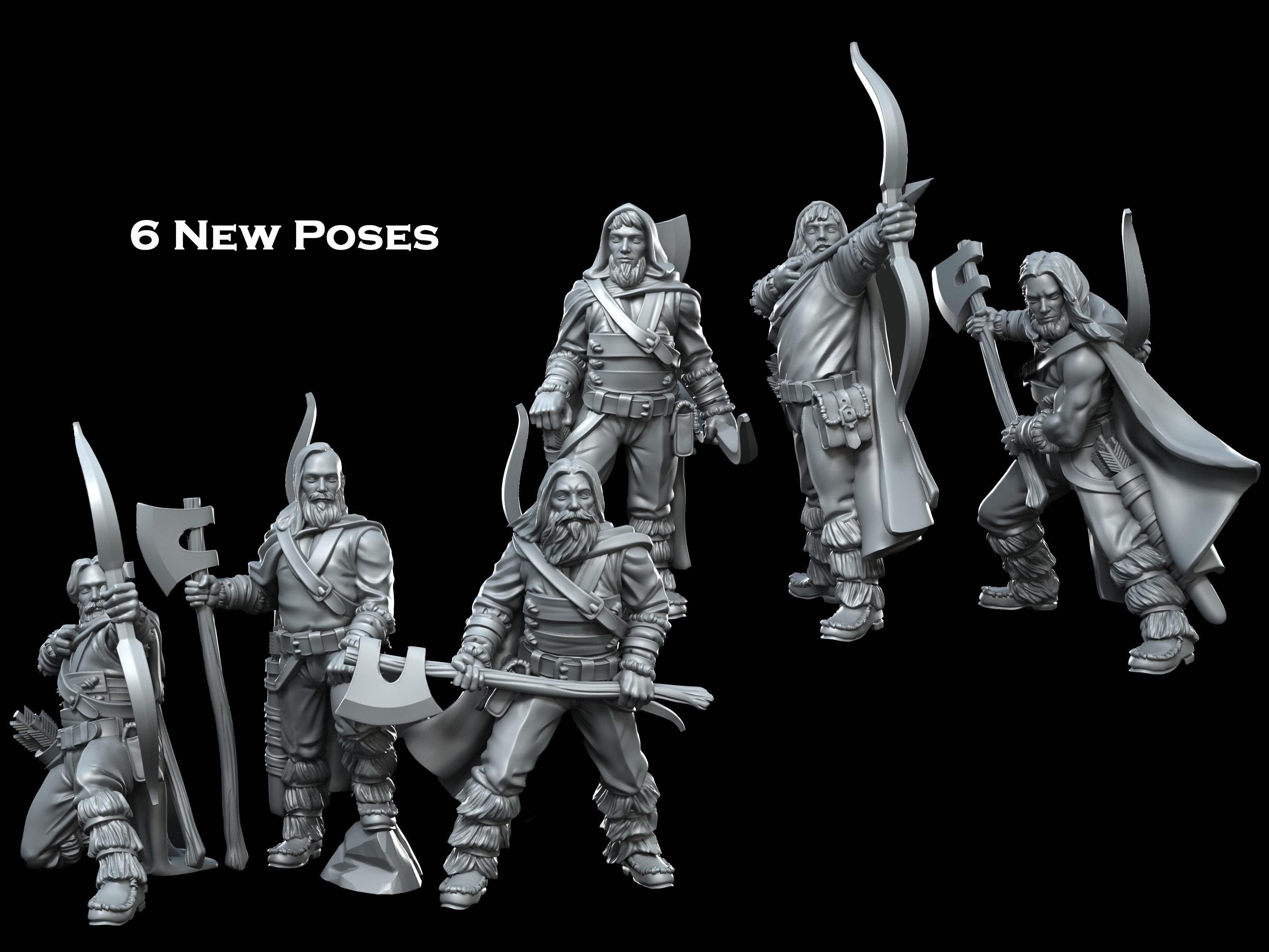 28mm Resin Bearman Warriors | DnD & Wargaming Minis – Ready for Painting and Epic Fantasy Battles