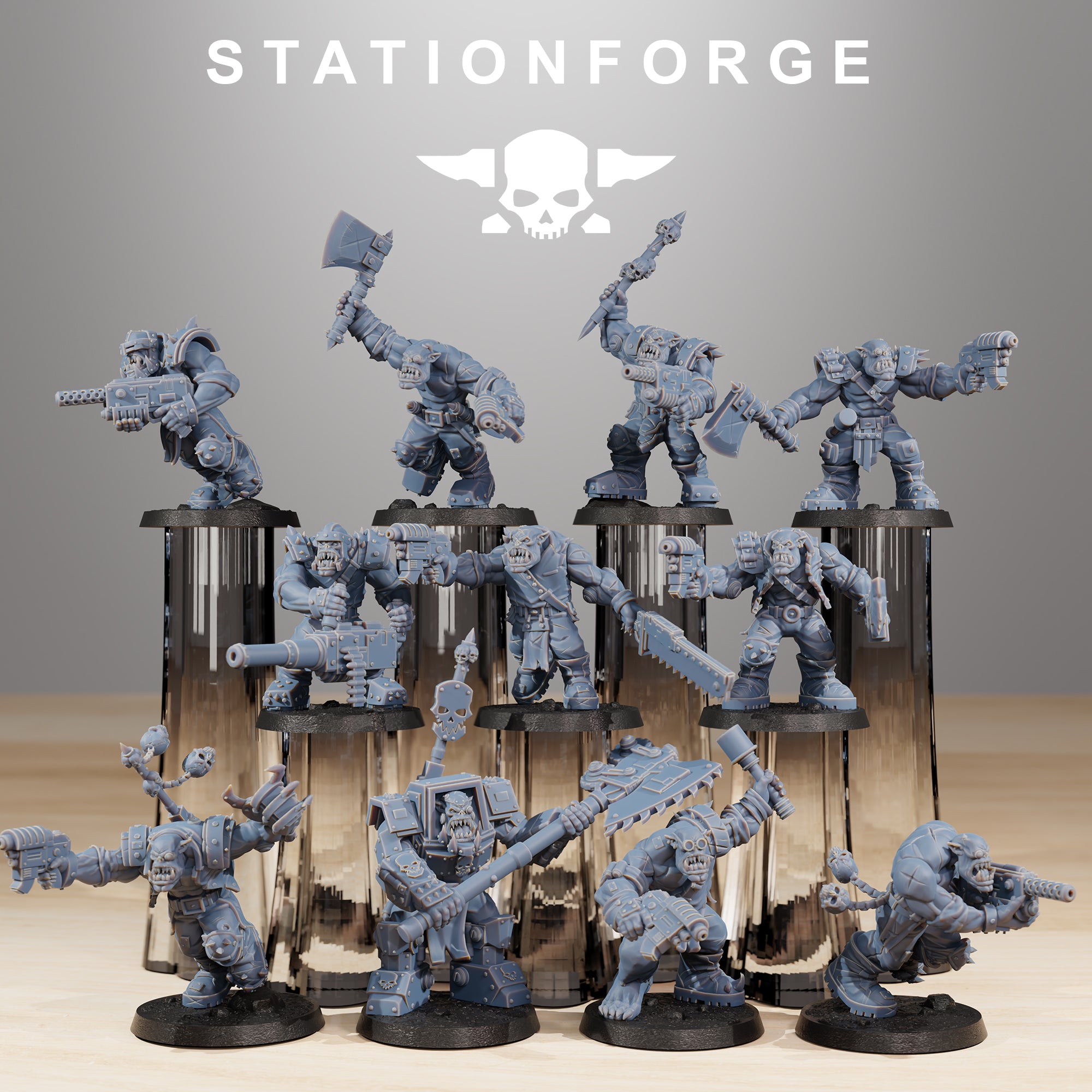 Orkaz Strike Force 32mm Resin Miniatures – Grimdark Sci Fi Orc Army for Wargaming