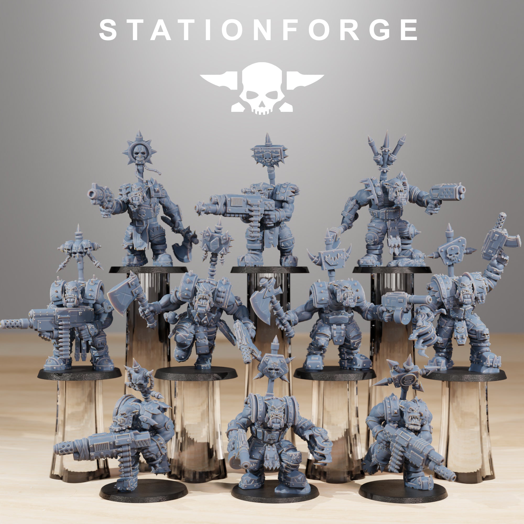 Orkaz Strike Force 32mm Resin Miniatures – Grimdark Sci Fi Orc Army for Wargaming