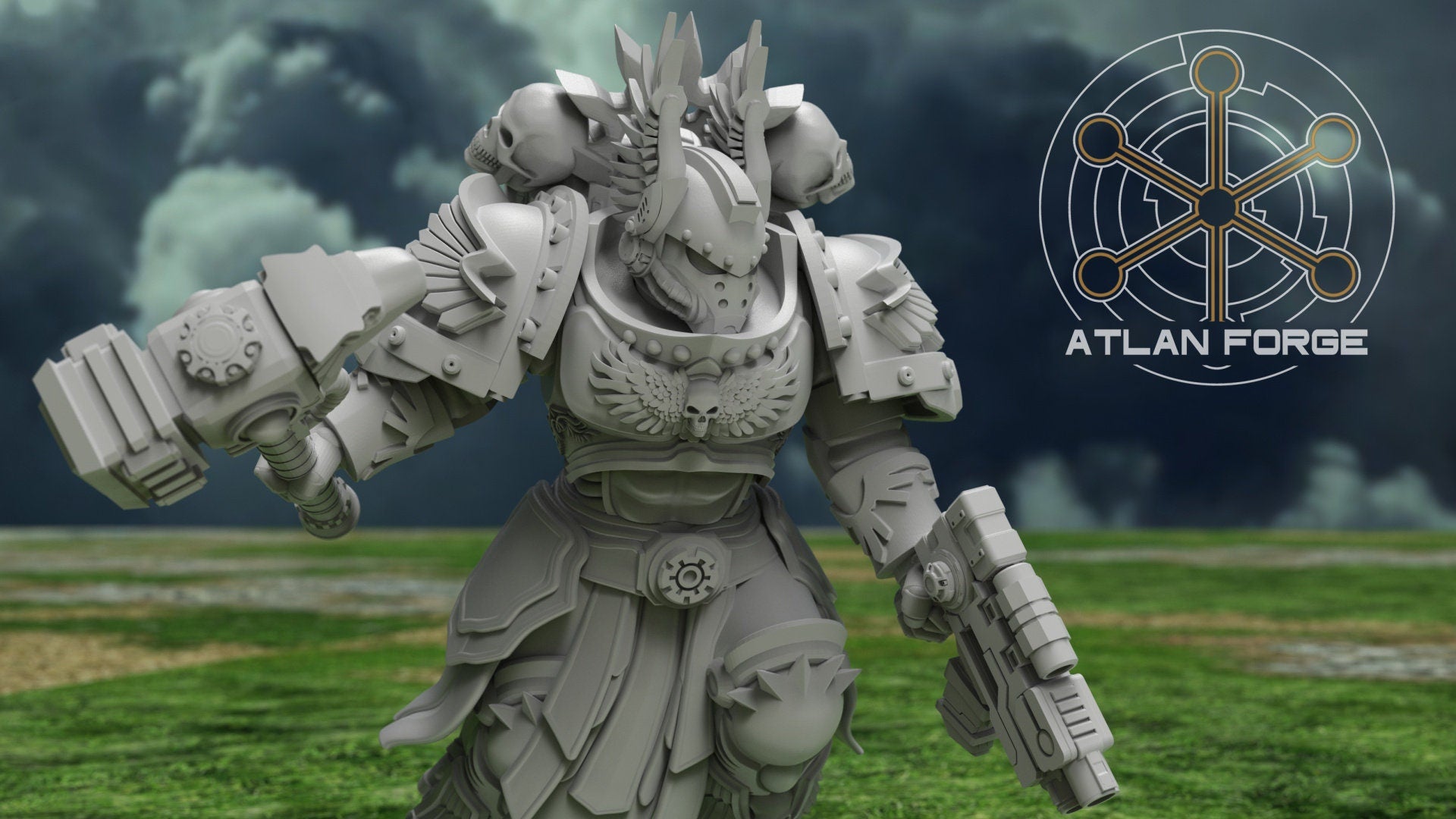 Angelic Knights Malakim 32mm sci-fi fantasy miniature for tabletop games grimdark RPGs dnd wargaming miniature dungeons and dragons painting