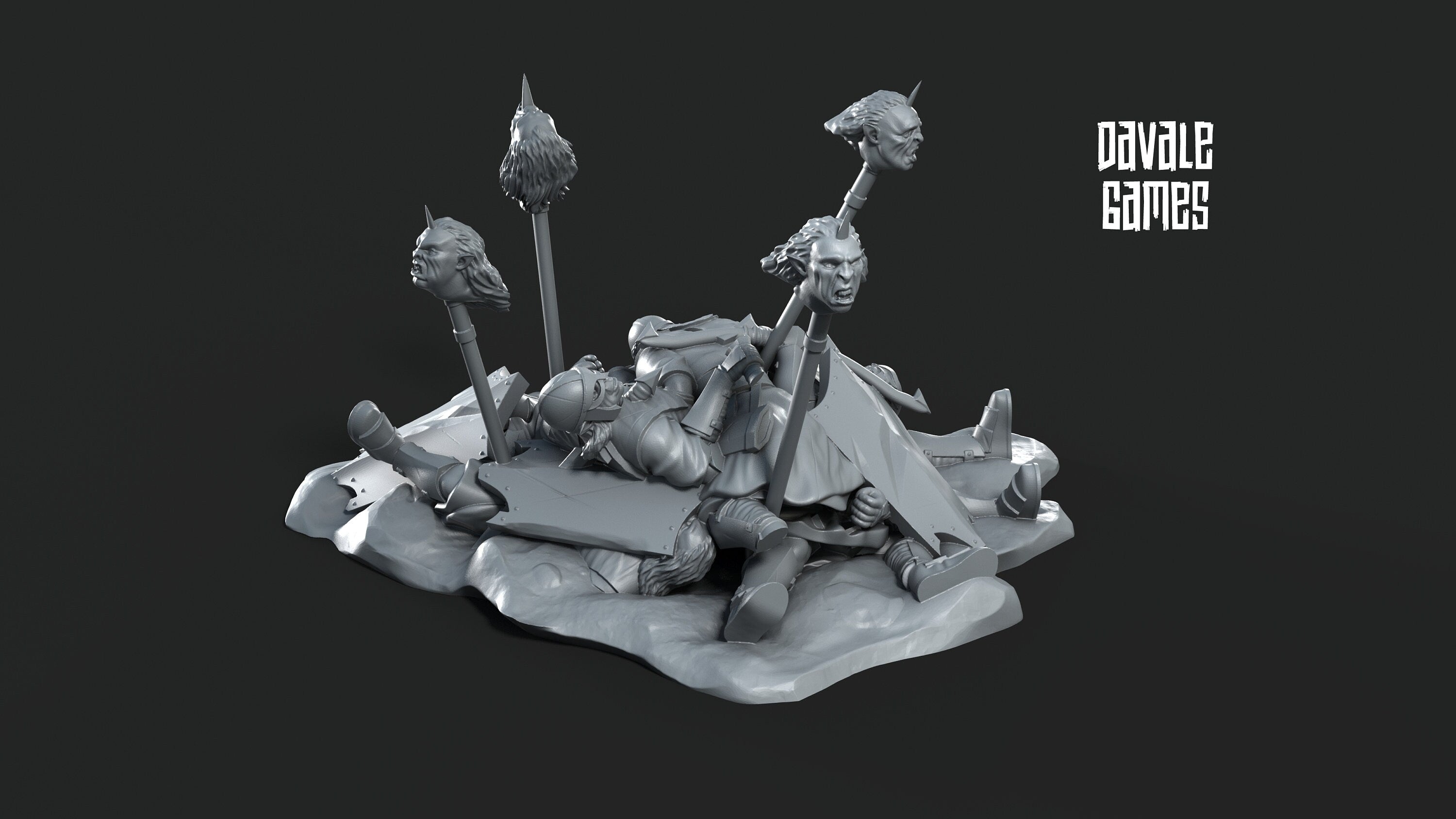 28mm Scatter Terrain dead warriors tabletop fantasy wargaming miniature dnd dungeons and dragons pathfinder miniature for painting gift