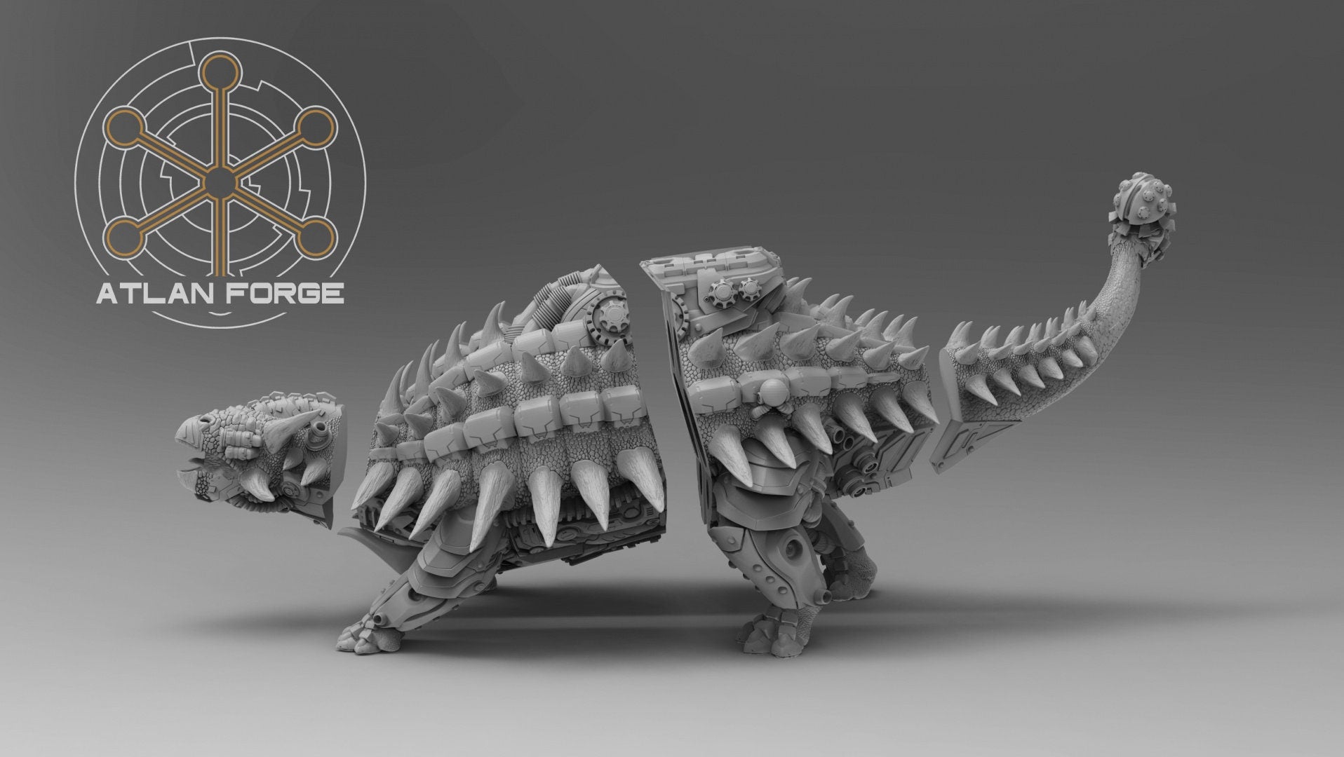 Cybernetic Anyklosaur 32mm sci-fi fantasy miniature for tabletop games grimdark RPGs dnd wargaming miniature dungeons and dragons