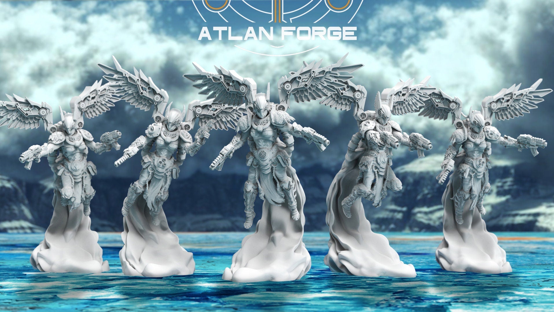 Asgardian Valkyries 32mm sci-fi fantasy miniature for tabletop games grimdark RPGs dnd wargaming miniature dungeons and dragons