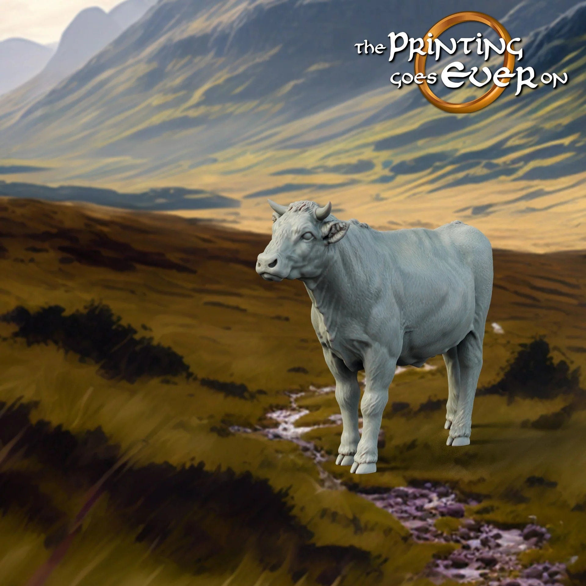 Cow farm animals miniatures 28mm cattle dnd cow miniature fantasy tabletop wargames dungeons and dragons cow