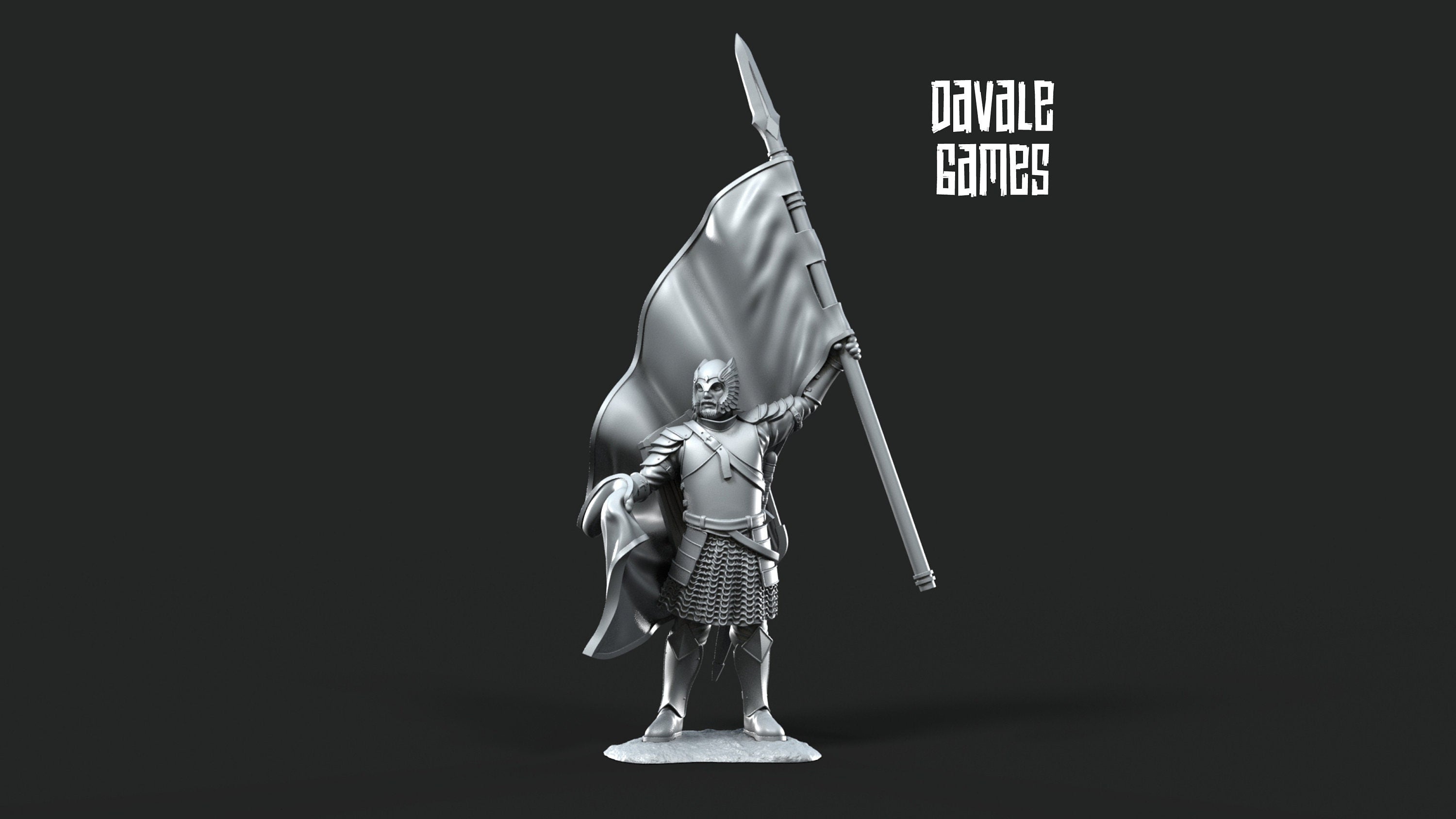 Grey Castle Banner 28mm miniatures dnd mini wargaming miniatures dungeon and dragons miniatures for painting fantasy miniatures gift