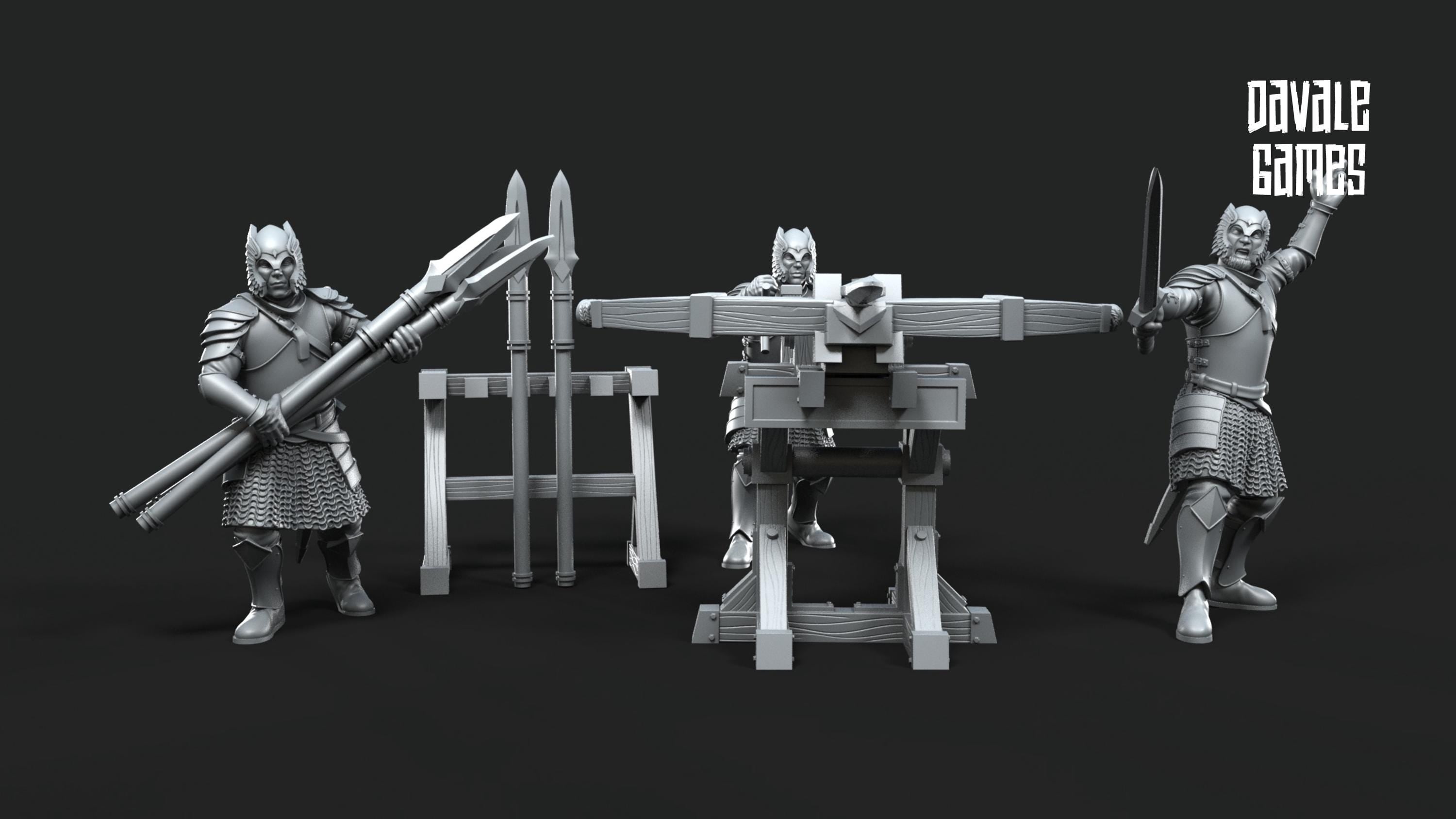 Grey Castle ballista with Dotation 28mm miniatures dnd minis fantasy miniatures dungeons and dragons painting wargaming miniatures tabletop