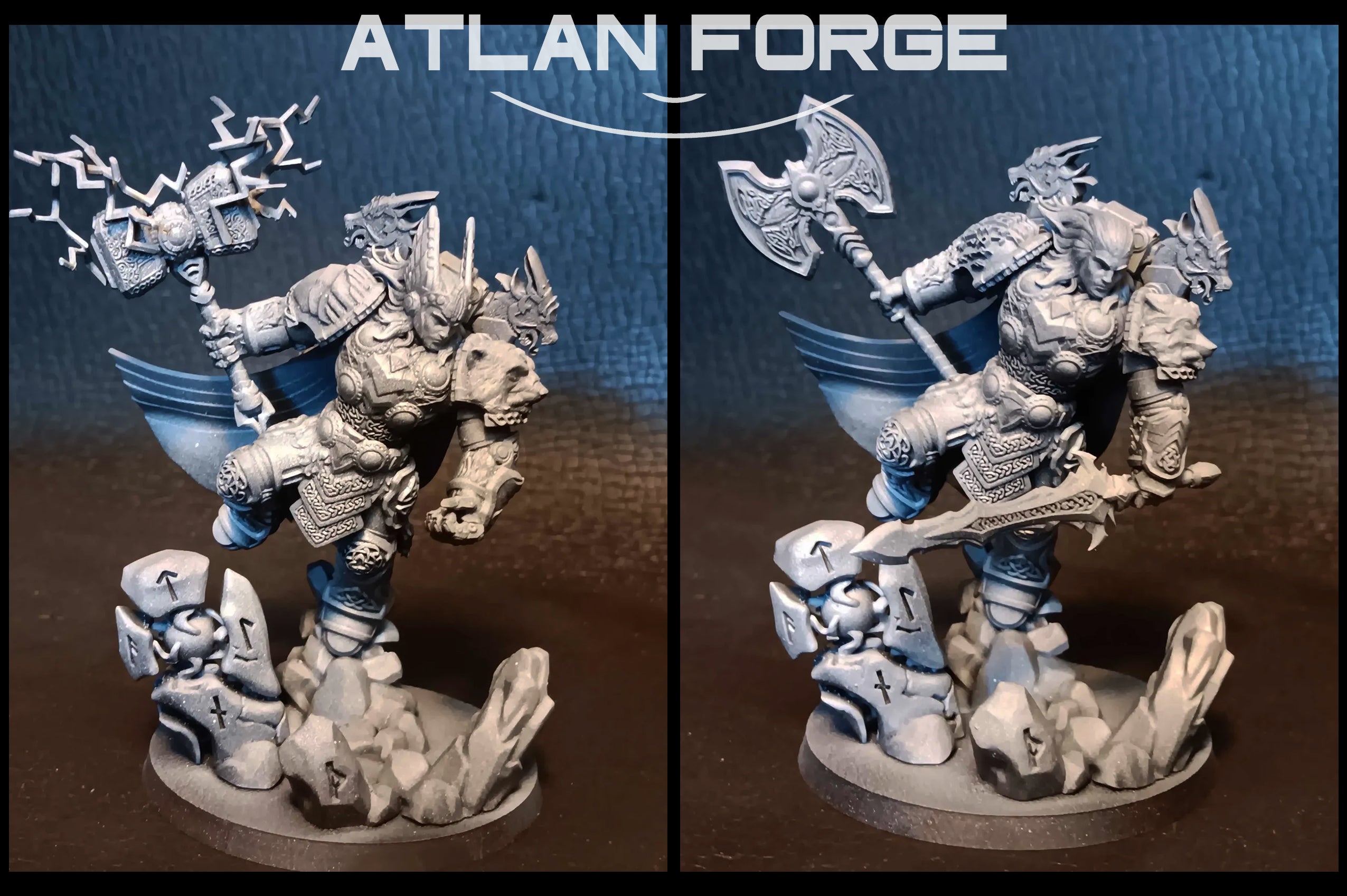 Asgardian Thunder God Warrior 32mm Resin Miniature – Fantasy Hero for DnD and Wargaming