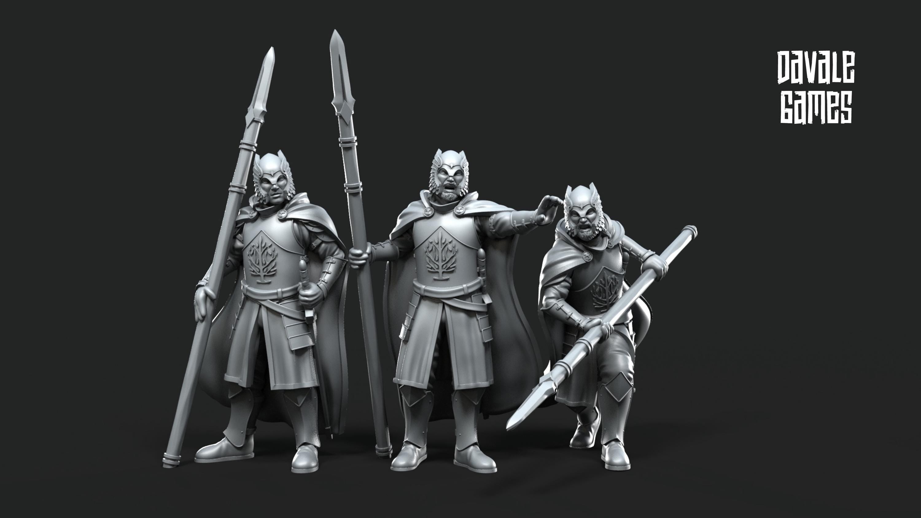 Grey Castle Court Guards 28mm miniatures dnd minis fantasy miniatures dungeons and dragons miniatures painting wargaming miniatures tabletop