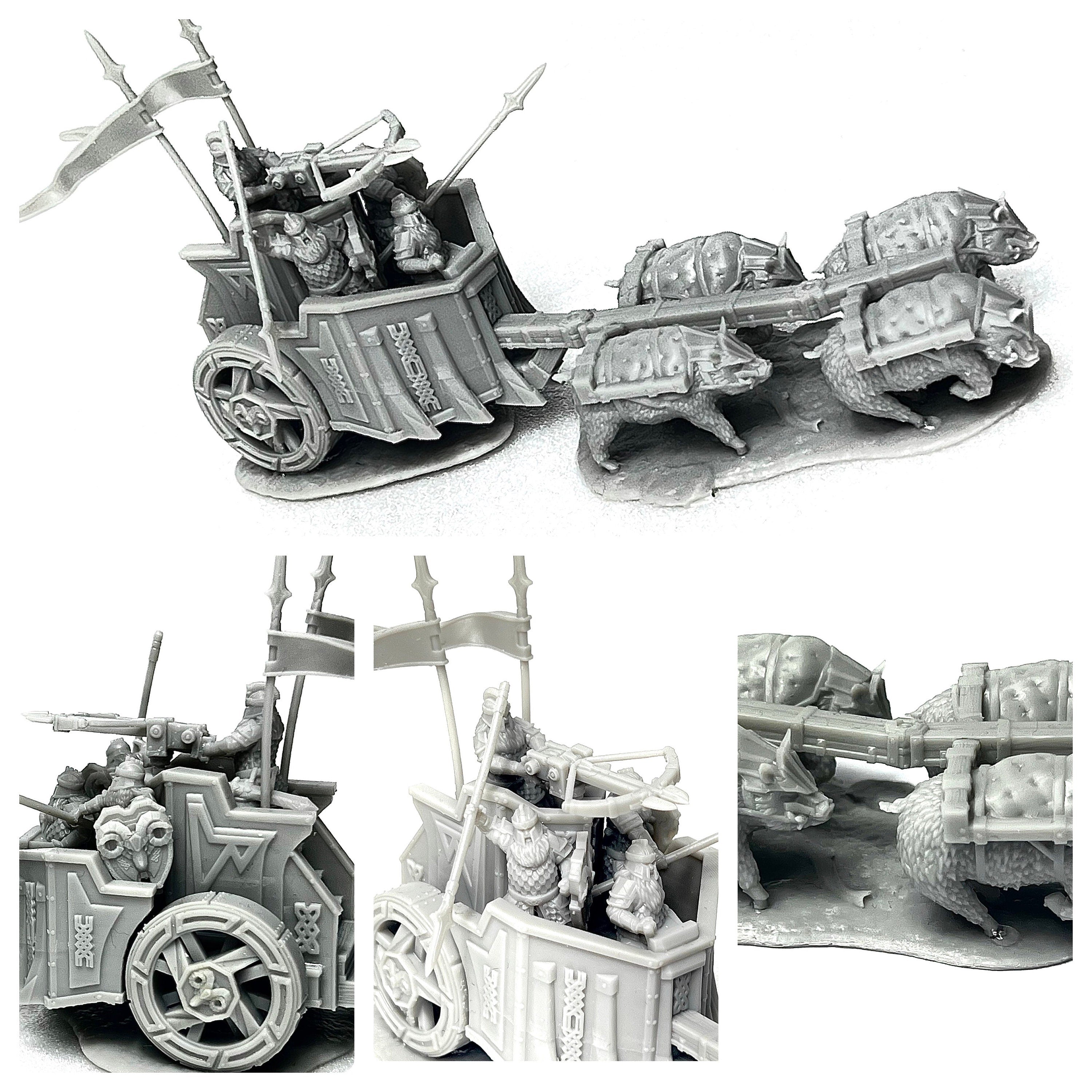 Silver Goat Dwarves and giant eagles tabletop wargaming miniatures 28mm