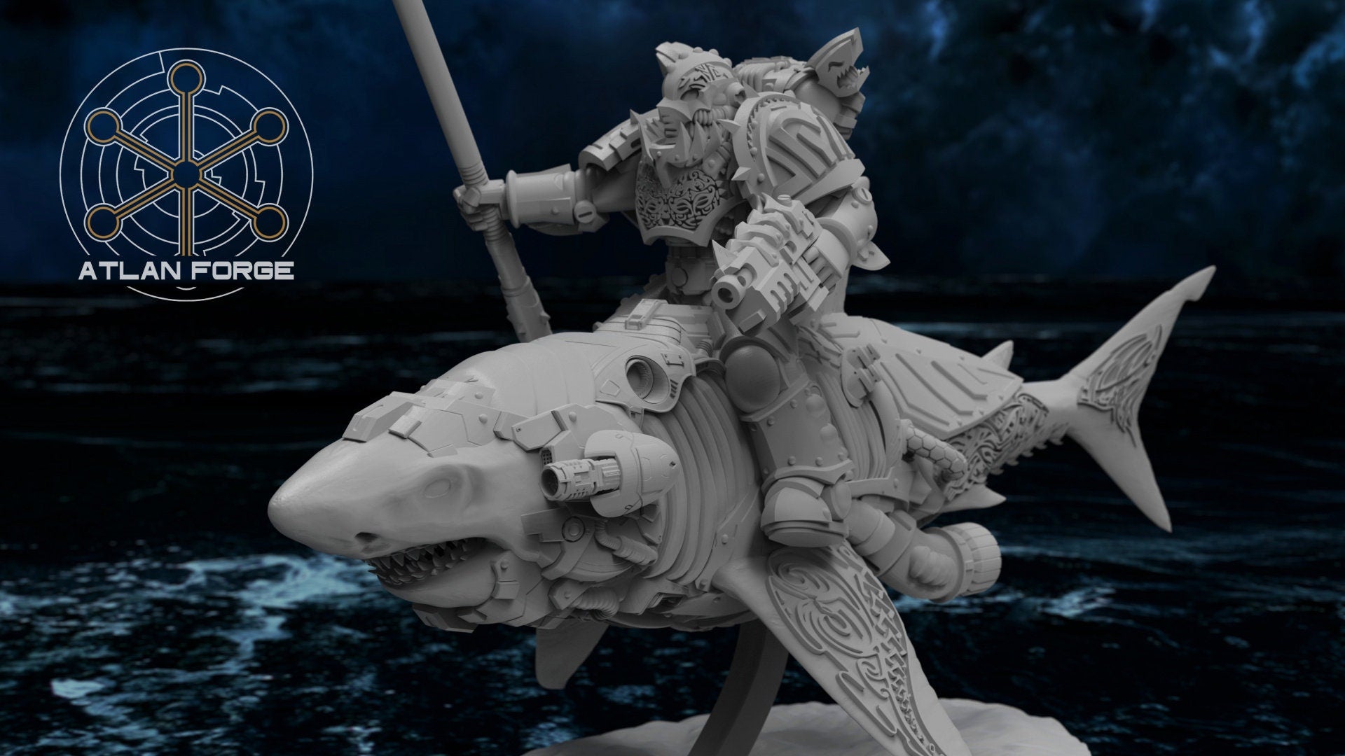 Wai Toa Shark Riders 32mm sci-fi fantasy miniature for tabletop games grimdark RPGs dnd wargaming miniature dungeons and dragons painting