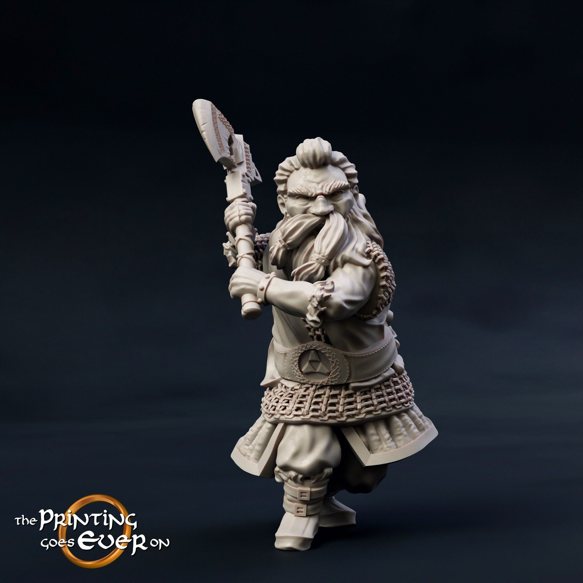 Gawli armoured dwarf hero with axe dnd fantasy tabletop wargames 28mm LOTR