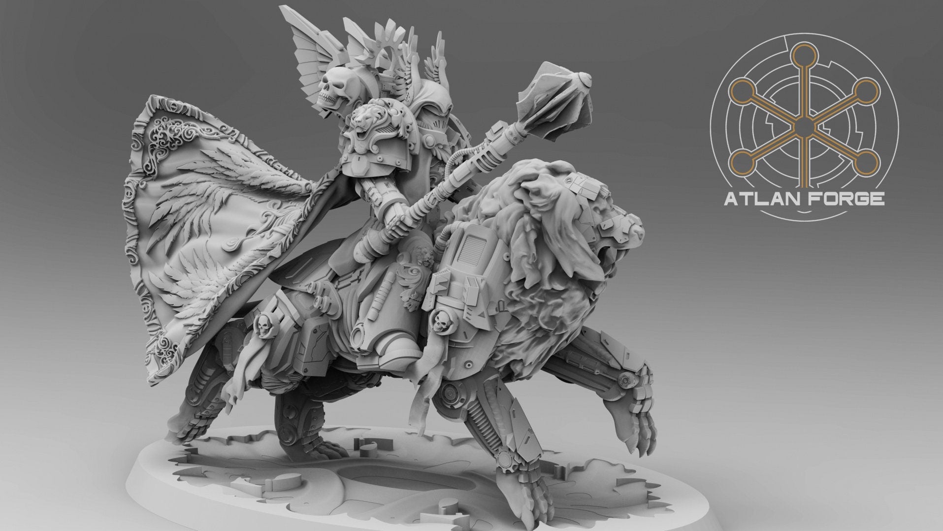 Angelic lion Knights 32mm sci-fi fantasy miniature for tabletop games grimdark RPGs dnd wargaming miniature dungeons and dragons gift